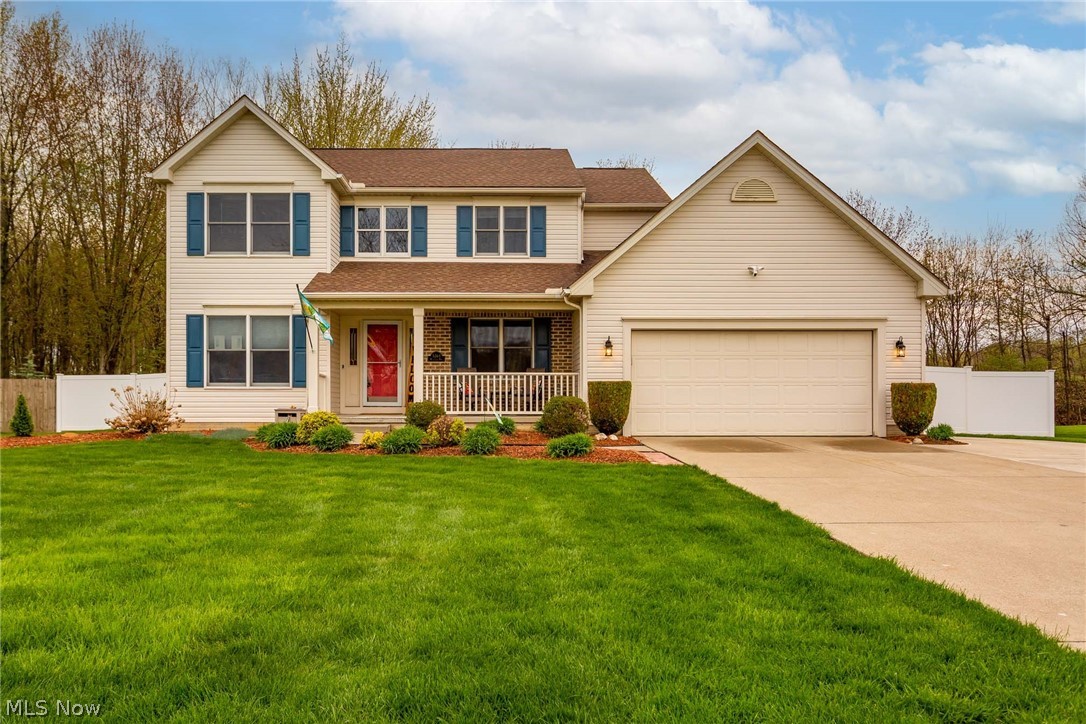 If you have been searching for a home that is a cut above the rest then search no more! You will truly appreciate the custom updates and upgrades that this home has to offer. As you enter this 4 BR, 3 BA colonial there is a lovely foyer and turned stairway with landing, a private study w/glass French-doors, and a formal dining area. The home has a recently renovated kitchen with added pantry and more cabinets with stunning quartz countertops and backsplash; also a farmhouse apron sink, remote controlled under cabinet lighting and stainless appliances. The gas fireplace is the focal point of the expansive family room; a laundry room and half bath are conveniently located on the first floor. The finished basement area is a great space for indoor entertaining and family fun. If fun is what you seek, then you will LOVE this home's private backyard complete with a huge heated pool, a sunbathing wooden deck and a gazebo covered seating space on the extended concrete patio. This wonderful yard is fully fenced and backs up to a tranquil wooded area; it includes a newer 10x16 storage shed for storing pool and lawn equipment. Other updates include: newer roof, high efficiency furnace and AC, high efficiency gas tankless hot water heater, extension to driveway for added parking, vinyl fencing and newer flooring throughout the entire home. This home has been impeccably cared for inside and out and it shows the moment you enter.  Call quickly to schedule your private showing!