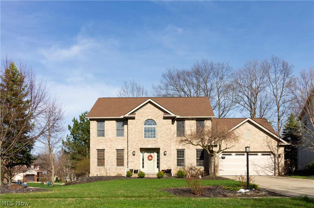 Beautifully maintained Bent Tree brick front colonial. Step inside the grand two-story foyer featuring ceramic tile floors, two coat closets, newer chandelier, and beautiful wood-spindled staircase. The den/office off the foyer has newer (2017) laminate wood floors, and French doors. First floor laundry room with garage access, closet, cabinets, washer and dryer, and utility tub. Half bath with additional closet space and pedestal sink. Spacious stainless steel and granite eat-in kitchen with newer dishwasher (2014), and all appliances. Sliding glass door off dinette to wonderful patio area with pergola for added privacy! Gracious vaulted-ceiling family room with new ceiling fan (2018), two bright skylights, large windows, and warm two-story brick gas fireplace. The dining and living rooms round out the first floor. Upstairs, the master bedroom welcomes you with French doors, new ceiling fan (2018), glamour bath with jacuzzi tub, large shower, double sinks, and walk-in closet. There is