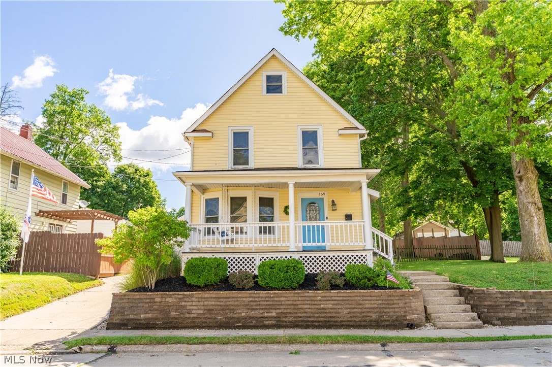 Welcome home to this charming Century Colonial nestled in the heart of Wadsworth! Relax and unwind on the inviting covered front porch complete with a classic porch swing. Inside, you'll be greeted by a welcoming foyer featuring a convenient storage bench and beautiful hardwood flooring.
The spacious family room is filled with natural light thanks to a stunning bay window, creating a warm and comfortable gathering space. A formal dining room with hardwood floors is perfect for entertaining family and friends. The fully applianced kitchen offers updated cabinetry, tile flooring, and abundant storage, along with additional space adjacent to the kitchen for even more organization and functionality. A conveniently located half bath completes the main level.
Upstairs, you'll find three generously sized bedrooms, each featuring step-in closets, along with an updated full bath. Additional updates include replacement windows throughout the home.
Step outside to enjoy the spacious backyard featuring a fire pit for relaxing evenings and a storage shed for all your outdoor needs. A one-car garage completes this wonderful property. Conveniently located near shopping, dining, parks, and schools, this lovely home combines timeless character with modern updates.