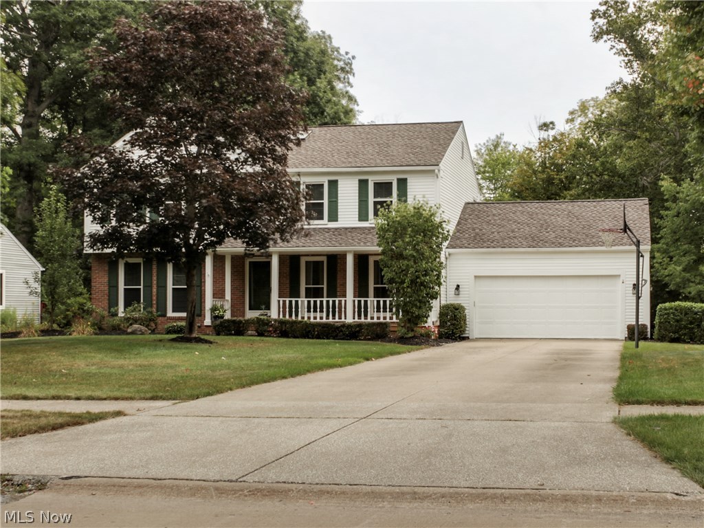 Beautiful Colonial home located in a desirable neighborhood! This home has many updates including newer carpet, fresh paint, remodeled master bath, and newer appliances. The kitchen has plenty of cabinet and counter space throughout. First floor laundry and half bath right off the eat-in kitchen. The kitchen opens into the living room that features a brick fireplace. Enjoy sitting out in the sun room that boasts vaulted ceilings.
Second floor features 4 spacious bedrooms, generous closet space and 2 full baths. The master bedroom features french doors that open to the large walk in closet, and remodeled master bathroom. Master bathroom offers a standing shower, and soaking tub with jets. The lower level offers an unbelievable finished basement; imagine movie night, or hosting your friends to watch your favorite sports on TV.  Don't forget to relax and unwind after a long day in the hot tub that's overlooking the secluded backyard. Roof and windows are two years old. This is a must see