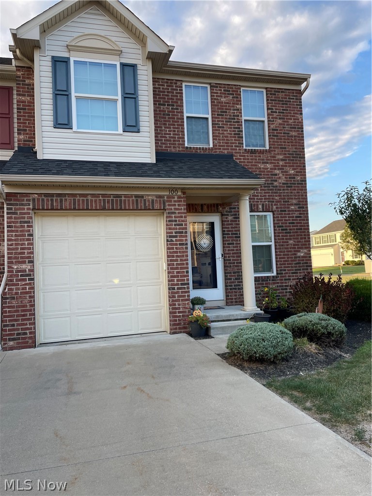 Lovely neutral townhouse built in 2016 in the desirable Sandstone Ridge development offered for sale by original owner. Pride of ownership abounds, and you'll love the desirable end unit location that is close to additional parking for your guests. Walk into a welcoming foyer and head toward the family room that is open to the kitchen with a separate dining area. The dining area features sliding doors to the newer poly wood deck for you to enjoy fall evenings. There is a½ bath located on the main level. Upstairs features 3 bedrooms and 2 full bathrooms. The master bedroom features its own bathroom and plenty of closet space. The upper level also included the laundry area. There are upgraded custom cordless Graber window blinds throughout. The basement is finished with a nice storage area and has a sump pump with water pressure back up. Colors are neutral throughout, and flooring features luxury wood vinyl and carpeting. This home is clean, neutral and inviting and ready for you to move in and start making memories.