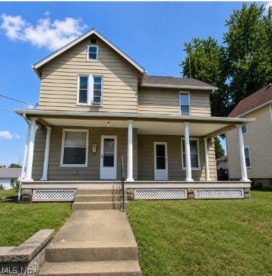 This charming East Palestine home offers plenty of space to gather, entertain, and make lasting memories. Conveniently located within walking distance of the school and just minutes from town, everyday amenities are always close at hand.

The first floor features beautiful hardwood flooring throughout the family room, dining room, and living room. The functional kitchen includes granite countertops, an island and custom cabinetry. A breezeway and half bath complete the first level.

Upstairs, you?ll find three comfortable bedrooms and a full bathroom. The full basement provides additional storage space and houses the gas furnace and central air system.

Outside, the vinyl-fenced backyard is ready for summer enjoyment with a covered deck, patio, and fire pit area perfect for kids and pets. Relax with your morning coffee on the welcoming front porch, and enjoy the convenience of a two-car garage.

Recent updates include a new roof in 2020, hot water tank in 2021, 200-amp electrical service, replacement windows, and fresh paint in select areas. This special home offers comfort, convenience, and a wonderful setting in the town of East Palestine.