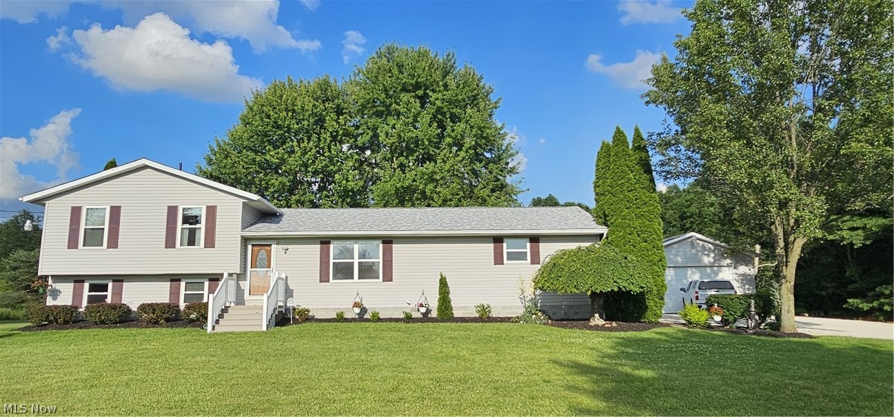 Welcome home to your own private retreat! Move in ready! Nestled on 1.5 acre park-like yard w/endless possibilities this spacious property is perfect for entertaining w/a large attached deck.  Plenty of room to enjoy games cornhole, volleyball, bocce, campfire, horseshoe pits, install a pool. See lrg fenced-in garden w/slightly raised beds-ready to plant. Inside enjoy lrg windows offering gorgeous views & bright sunlit rooms. Newly-painted rooms & closets offer updated fans, solid oak trim/doors. New features in lovely bathroom are LVP floor, bathtub, toilet, sink & countertop. Kitchen/Dining incl updated lighting fixtures, countertop, ceramic tile backsplash & SS appliances stay. Beautiful views from living rm showcase country living & ready for your own furniture floor plan. Spacious Family rm offers many possibilities such as reading/sitting room, home theatre, pool table or playrm for children. Room adjacent to family rm may offer add possibilities for whatever your need/want. Use as add bedrm, pantry, office, exercise, laundry rm. Freshly Drylok-painted basement features ample space for storage/poss laundry.  Whole house Culligan water softener.  Central AC w/Heat Pump works w/Furnace-regularly svced.  200 amp svce w/add 100 amp sub-panel in basement. Sump pump w/battery backup. New tear-off roof completed on house 6/26. Attached 2.5 car insulated garage w/stairs for attic storage.  Also enjoy insulated 24x40 barn/workshop boasts 11ft high walls 100 amp svce 2 lrg 9ft insulated overhead doors w/concrete flr &center drain. 3 dusk/dawn lights. Experience country living at its finest. A rare find! Step onto your large deck w/bench seating & sprawling yard w/amazing views & endless possibilities. House meticulously maintained/clean. Ready to move in & make your own. Don’t’ miss out on this ultimate blend of privacy, space, beauty and tranquility. Required for showing appt: Pre-qualification letter from bank-no older than 3 months & drivers’ license for verification
