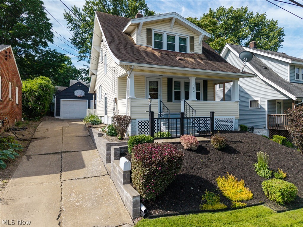 Charming Barberton Colonial packed with recent updates! This 2-bedroom, 1-bathroom home offers over 1,000 sq. ft. of comfortable living space, featuring a dining room that opens seamlessly into the kitchen—perfect for entertaining! The main level welcomes you with living and dining rooms boasting newer carpet and blinds (2023), fresh paint (2024), and updated outlets and light switches (2024). The bright kitchen features fresh paint and two new light fixtures (2024). Outdoor living is a dream with a front porch updated in 2025 (new light, paint, carpet, and a screened side) plus front and back decks featuring premium Trex railing (2024). Enjoy the fenced backyard and deck built in 2023 (featuring a covered bottom and railing), fresh 2026 landscaping, and a freshly painted detached garage (2024). Additional updates include a painted main bedroom (2025), a painted hallway and bathroom with a new commode (2026), and new front/back screen doors (2024). Being sold as-is—don't miss out on this beautifully maintained gem. Schedule your showing today! One Year Home Warranty with America's Preferred for Buyer's peace of mind.