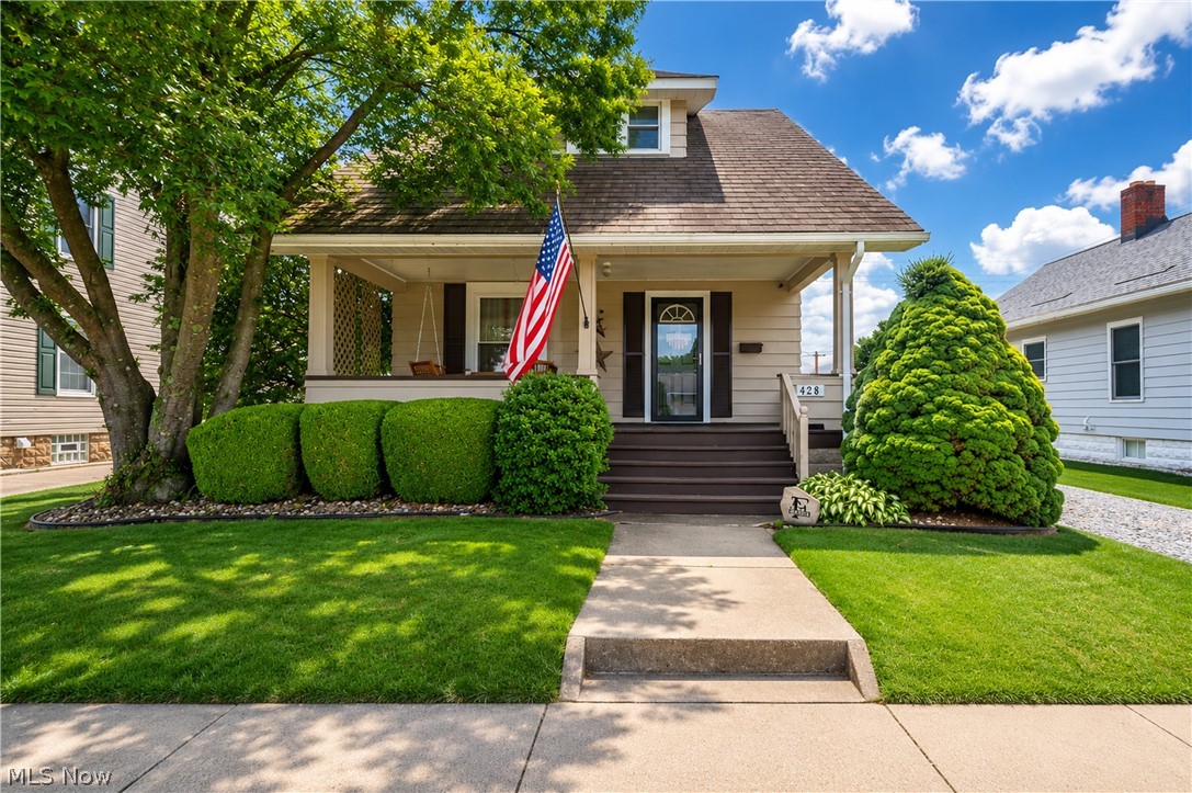 The perfect starter home you have been waiting for! This 2 bed 1.5 bath home is full of charm of coziness. The inviting front porch is the perfect way to start or end your days outside. Step inside to a foyer where you can see all angles of the downstairs and its arched entryways. The kitchen has tons of cabinet space, including a built in panty and a built in bar nook. All appliances will stay to make for an easier move. Off the kitchen is a half bath. From the back of the kitchen is a door leading to the back deck, newly built in 2024. Upstairs there are two good size bedrooms both with great closet space. A full bathroom completes the second floor. The basement houses the laundry area, plus another shower and plenty of storage space. Out back is a huge fenced in yard new in 2021, perfect for kids and pets to run and play. A large shed and a one car garage complete this property. 
Updates include new HVAC 2020, house painted 2021, new garage door 2021, new entrance doors 2021, water heater 2021, water softener 2021, deck 2024, basement windows 2015.