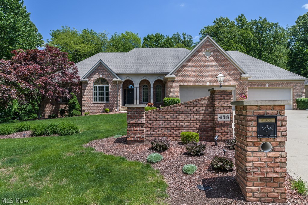 Rare Luxury Ranch. Spacious, Sprawling and sited on a Spectacular Commanding cul de sac.  Quality abounds as you enter the columned porch. The foyer, living room with fireplace and dining room boast 12-foot ceilings, columns, crown molding and trim. A hallway leads to the open concept flow that connects the kitchen, morning room with access to the deck and family room with crown molding. The kitchen has granite and corian countertops, cherry cabinets, and stainless-steel appliances. The floor plan allows for vastness of space yet allows for retreat in the study/library with french doors, vaulted ceiling and lit built ins. Large first floor owner’s suite exudes comfort with a window seat, tray ceiling, en suite with jetted tub, shower, and vanities. Two additional bedrooms with crown molding are on the first floor. Sensational four-season sun porch has wood floors, knotty pine cathedral ceiling and trim and slider door to access the deck. Finished walk out lower level with walls of wind