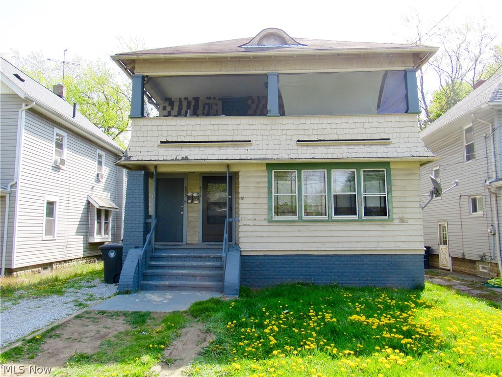Dwelling built as a duplex- Separate utilities including water! each unit is 2 bedroom 1 bath- Large living room and formal dining. Separate hook up in basement for washer and dryer. First floor unit has a sun room- Second floor unit has a covered porch- GReat income each unit $650 a month- Both are occupied best showing time is M,W, and F 9-12- Call to schedule.