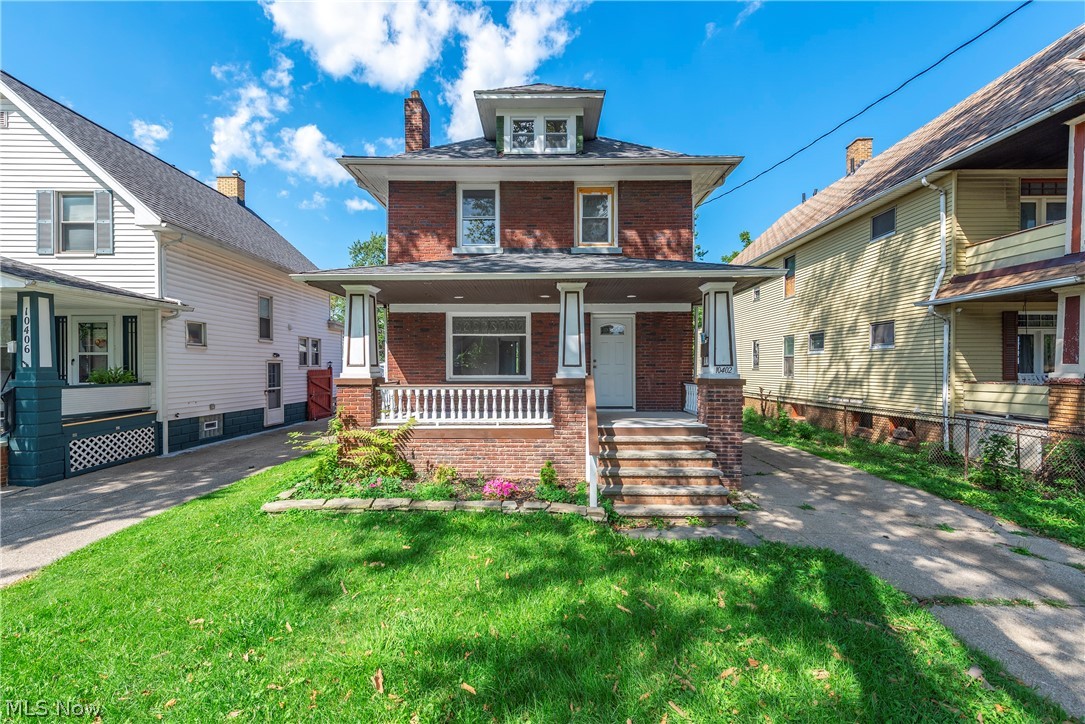 Welcome to this beautifully renovated colonial home located in the desirable West Boulevard neighborhood of Cleveland, Ohio. Offering three bedrooms and one-and-a-half baths, this property blends timeless charm with modern updates throughout. Step inside to discover new flooring and a brand-new full bathroom, designed with contemporary finishes. The heart of the home is the stylish open-concept kitchen, featuring modern cabinetry, sleek countertops, and a spacious eat-in layout perfect for gatherings. On the first floor, you’ll find a cozy bedroom that provides convenience and flexibility. Upstairs, two additional bedrooms await, and just outside one of them is a private porch with views of the backyard; ideal for morning coffee or evening relaxation. Enjoy outdoor living with both a welcoming front porch and a partially fenced backyard, offering space for entertaining, pets, or gardening. A two-car garage adds valuable storage and off-street parking. This fully renovated colonial is move-in ready and combines classic architecture with modern comfort, making it a true gem in West Boulevard. Situated minutes away from local shops, restaurants, and the famous rays bike park!