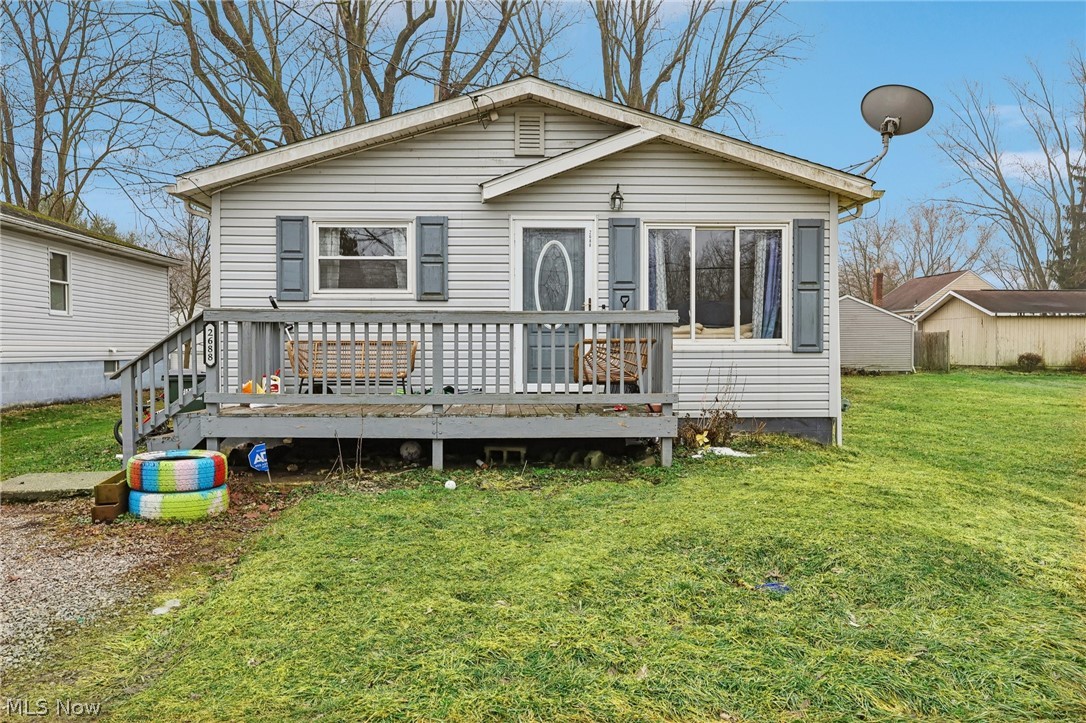 Welcome to 2688 Meadow Drive in Lakemore! This adorable ranch home offers easy-to-maintain one-floor living in a low-traffic neighborhood. Step inside to the cozy living area, with an updated eat-in kitchen that has a stainless steel gas stove and matching refrigerator. The first floor is completed by the 3 bedrooms with generous closets and full bathroom. Recent mechanical updates include a new water heater (2024), electric panel (2025), and new sump pump (2025). The open basement gives an opportunity to add more square footage if fininished. Outside, you'll enjoy evenings on the front deck. There is also a storage shed out back for yard tools. This quaint home is conveniently located nearby restaurants and grocery stores. Call your favorite Realtor to see this cutie patootie with your own eyes!