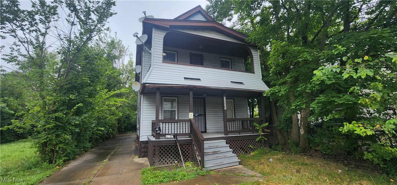 Cleveland multifamily home with 2 units  each  2 bedroom and 1 bath.   Home has full basement with washer and dryer hook up.  eat in kitchen living room and 2 bedroom and bath layout for each unit. Front porch on each unit. Off street parking and  separate entrance for each unit.  3rd floor attic space for extra storage.