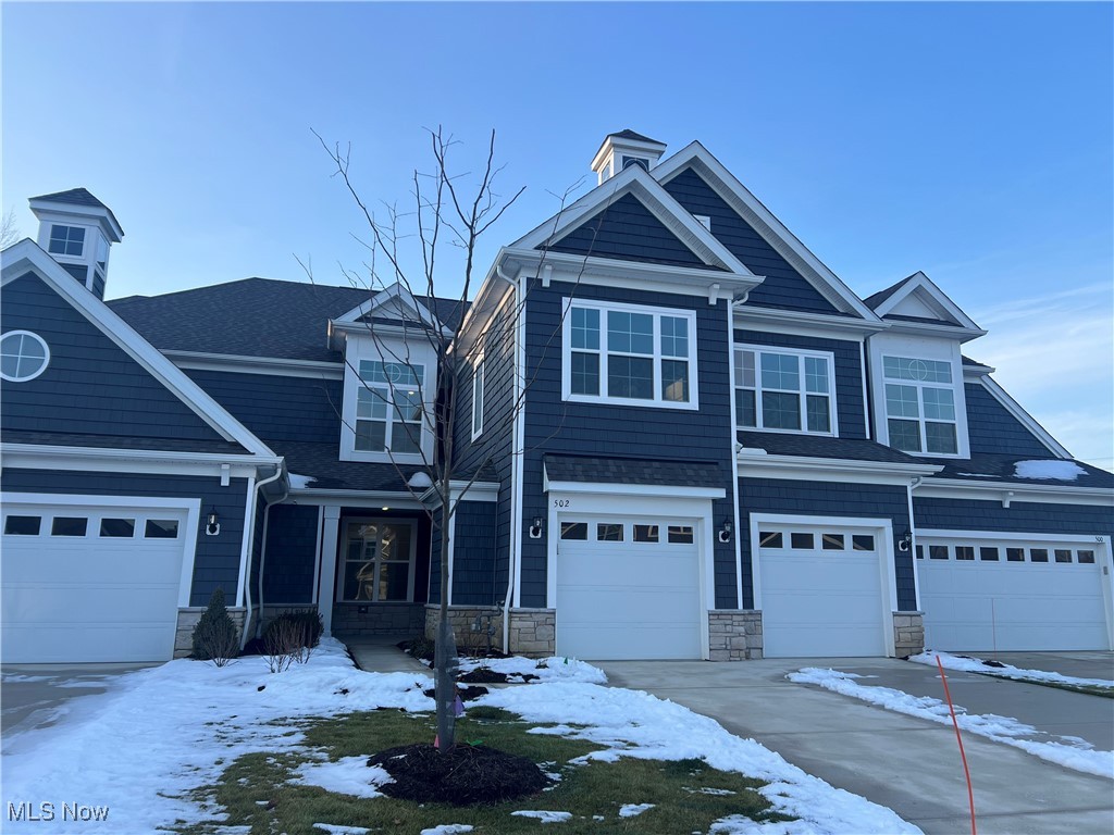 Enjoy the lock-and-go lifestyle in this sought-after Avon Lake new construction community! Featuring a first-floor primary suite, chef’s kitchen, and soaring ceilings letting in ample natural light – this luxury condo is not to be missed! The front greets you with a cozy covered porch before stepping inside to luxury. With walk-in closets in every bedroom and a second-floor flex space plus loft, this home checks all the boxes. Overlooking a charming pond with a fountain, enjoy sunsets from your private patio! The attached oversized 2-car garage is the icing on the cake for this elegant home. Located within 10 minutes of everyday conveniences such as Avon Commons, Crocker Park, Huntington Beach, downtown Bay Village, Bleser Park, and all that Avon Lake has to offer plus a quick drive to I-90, it’s no wonder these homes have nearly sold out in less than a year! Brand new construction without the wait, schedule your appointment to see for yourself what living at Port Side is all about!