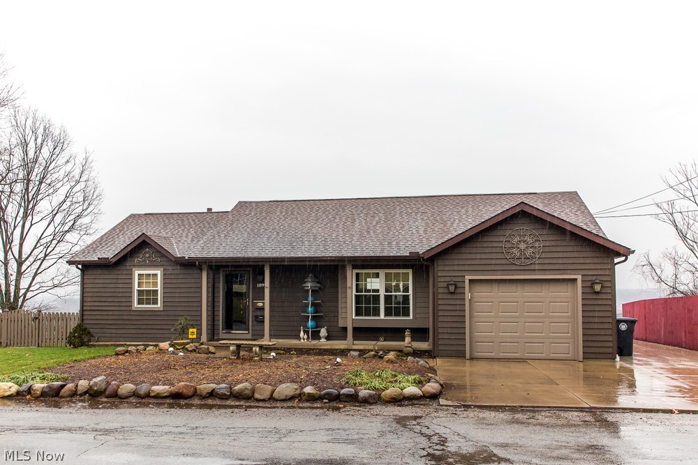 Spectacular Newer Custom Built Ranch in prime location overlooking Summit Lake with Incredible Skyline and city views of Downtown Akron. Minutes to Downtown, this home is conveniently located near shopping, schools and a public Lake! You'll never find another home like this one built in 2000 and featuring an open "Great Room" plan with custom Maple cabinets in Kitchen, granite countertops in Kitchen & both Baths. Working Island in kitchen with new appliances that include Stainless Range with Double Oven & Refrigerator. The entire great Room has vaulted ceilings and patio doors leading to dramatic huge deck  31 x 12 with "vistas galore". Plus completely fenced with wood! The Master Suite is separated from 2nd Bedroom. The master bath features a garden tub with spa water shoots. The 2nd bath has a new  glass custom shower door. There are skylights in both bedrooms. Quality Furnace & Central Air replaced in 2018. There is a guaranteed waterproofing system  with transferable warranty, inst