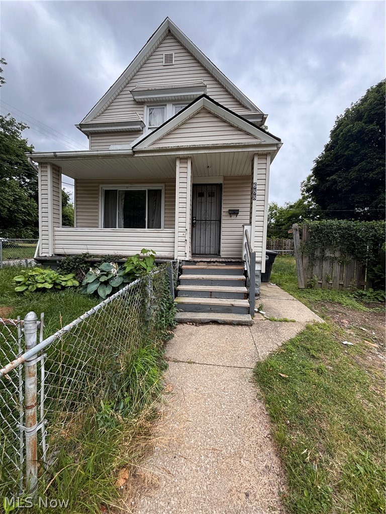 Welcome to this charming Cape Cod home located in Cleveland's Glenville neighborhood. Offering 808 square feet of living space, this single-family home features 2 bedrooms, 1 full bathroom, an inviting open front porch, and a full basement providing additional storage or potential living space. The sale includes an adjacent vacant lot, making this a unique opportunity to own two parcels for one price. Whether you're a first-time homebuyer, investor, or looking for extra outdoor space, this property offers endless possibilities. Conveniently located near schools, parks, shopping, public transportation, and major roadways.
Don't miss the chance to add this affordable property with extra land to your portfolio or make it your new home.

Seller will not consider wholesale offers, contract assignments, or equitable interest assignments. Buyer must purchase in their own name or entity and be prepared to close as contracted.