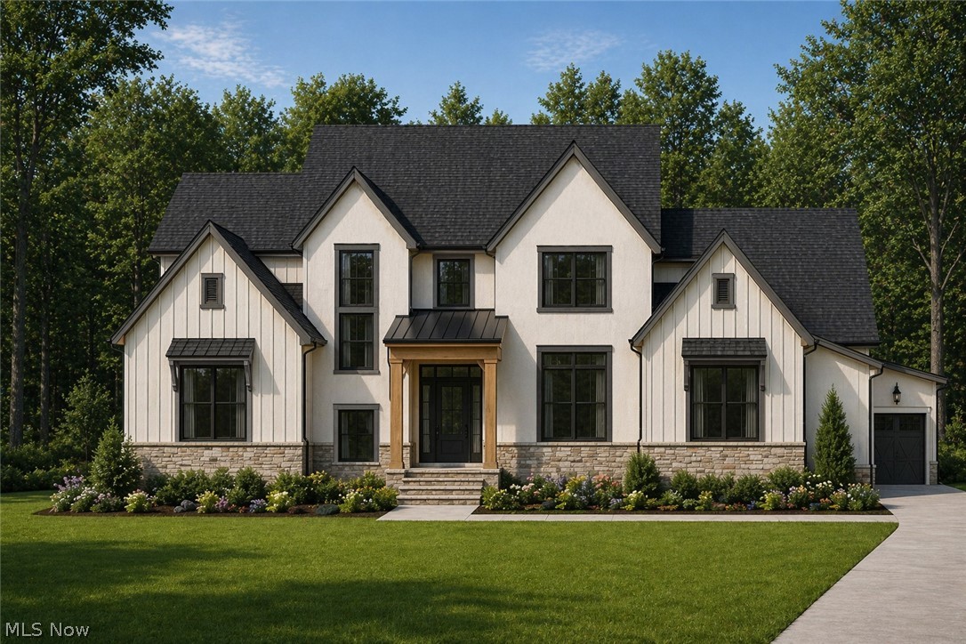 A rare opportunity to custom-build your dream home with Payne & Payne Builders on one of the last remaining lots in the prestigious Crescent Ridge community of Chagrin Falls. Thoughtfully designed with timeless architecture and elevated modern finishes, this exceptional to-be-built residence is tailored for both refined everyday living and effortless entertaining. A grand foyer opens into beautifully appointed living spaces highlighted by soaring 10-foot ceilings, expansive windows, and designer architectural details throughout. The heart of the home is an exquisite gourmet kitchen featuring shaker-style cabinetry, quartz countertops, and an included Bosch appliance package, flowing seamlessly into the spacious great room accented by elegant coffered ceilings or decorative beams. A sunlit dinette overlooks the outdoor living area, with allowance for a future deck or patio designed to extend the living experience outdoors. The main-level primary suite offers a luxurious private retreat complete with a spa-inspired ensuite bath, fully tiled walk-in shower with frameless glass enclosure, and an oversized custom walk-in closet with built-ins. A sophisticated study on the main floor provides flexibility for a private office or formal dining room, while the thoughtfully designed mudroom and laundry area add convenience to daily living. Upstairs, generously sized secondary bedrooms include a private guest ensuite and a beautifully designed Jack and Jill bath arrangement, with the option to add a fifth bedroom or bonus room above the three-car side-entry garage. Additional luxury features include 8-foot doors and doorways throughout the main level, 9-foot basement ceilings offering endless finishing potential, and the opportunity to personalize every detail alongside a professional interior designer. To-be-built custom home with timeless luxury and personalized design opportunities. *Photos are for illustration only and reflect a past project.