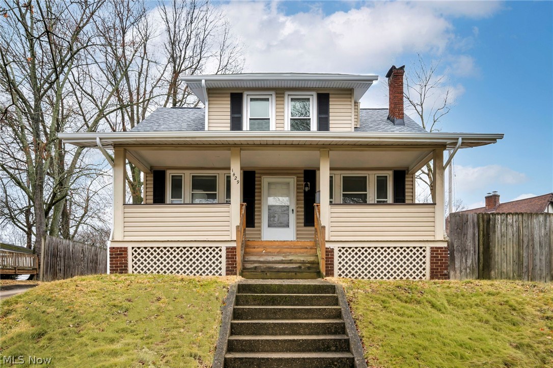 Welcome home to 1429 Bellows Street, a gorgeous 3 bedroom fully updated home in Firestone Park! When you pull in, you will LOVE the outside curb appeal, featuring a BRAND NEW ROOF & GUTTERS 2025 and garage! Inside, you will be stunned with the original woodwork preserved to perfection. The massive living room spans the width of this home featuring a beautiful fireplace, mantel and wood pillars. The dining room offers an abundance of natural light pouring in from each window, including a slider door that allows access to your deck and private backyard. The fully applianced kitchen has updated white cabinetry and plenty of storage space! Upstairs, you will find a fully remodeled bathroom with a tile shower. Three bedrooms with plenty of closet space complete this upper level. The basement is a great area for a playroom or home office. In addition, it offer tons of space for storage. This gem is close proximity to parks, shopping, groceries and highway access! It will not last long! Call today to schedule your private showing!