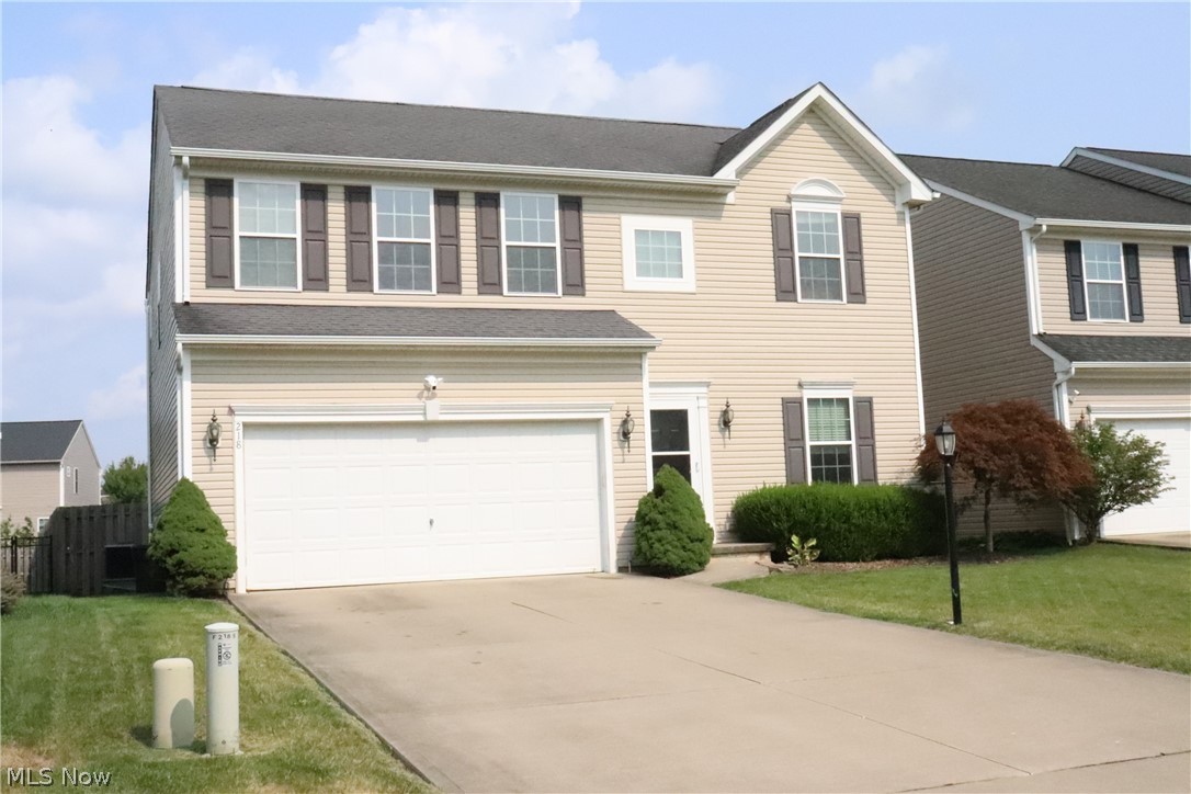 Welcome to 218 Stone Ridge Way, located in the desirable Sandstone Ridge development. Experience easy access to highways, shopping, and dining while enjoying your peaceful backyard with a new patio, fire pit, and full privacy fence. This property boasts four spacious bedrooms, with two and a half baths; including a generous master bedroom with a fully remodeled ensuite bathroom. Inside, you’ll find 2,500 square feet of spacious living areas designed for both everyday living and entertaining. The open concept kitchen, dining, and living areas allow seamless transition for all your activities. Downstairs, the partially finished basement provides incredible flexibility for a home office, gym, playroom, or secondary living area. Multiple closets and utility areas with built-in shelving provide ample storage space for all your needs. This home has been freshly updated in the past year with all brand-new stainless steel kitchen appliances, new carpeting throughout the upper level, recessed lighting throughout the main floor, and fresh paint on all the walls. This home combines quality craftsmanship, thoughtful design, and versatile living space!
