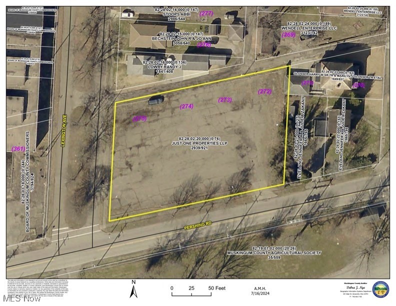 Commercially Zoned .76 of an Acre (Just over 3 Quarters of an Acre) with 250 Feet of Road Frontage on Pershing
Road and 175 Feet of Road Frontage on Lexington Avenue. Plus Approximately 250 Feet of Frontage on the Alley Behind.
Located across from the Muskingum County Fairgrounds on the Front and Across from the Site of the New $75m
Muskingum County Jail (which is currently under construction) on the Lexington Avenue side. All Utilities Available, (Water, Sewer, Natural Gas, Electric, High Speed Internet) Property is Level and Currently Asphalt Paved. ***Approximately 4 acres with two industrial buildings totaling 15,000 sq ft may be available for sale. The site has road frontage on Lexington Ave, Virginia St., and Dryden Rd. Property borders the new county jail site and is not currently listed.***