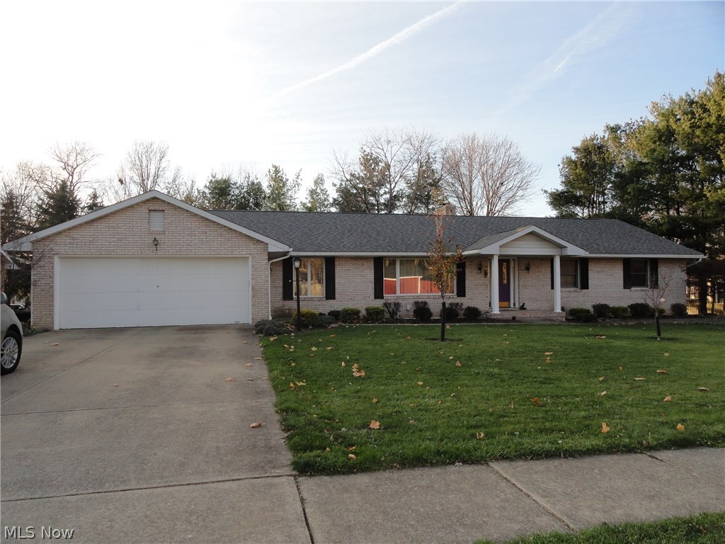 Custom built sprawling brick ranch in desireable Stow neighborhood. Well maintained and in excellent condition. Nice open floor plan with spacious rooms throughout. Foyer entry, formal living and dining, cozy family room with wood burning fireplace and heat-a-lator insert to add warmth when needed. Sliders to sun room overlooking semi private fenced backyard. Large kitchen with plenty of cabinets and a slider to the back patio. 3 bedrooms, 3 full baths. Master suite with double closets and  private master bath. 1st floor laundry and two car attached garage. High efficiency furnace and AC in 2011. New roof in 06 with 40 year shingles. Full unfinished basement is clean and dry! Convenient location too.
