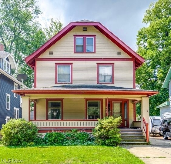 Classic Highland Square charm meets endless potential in this spacious West Akron home. The main level features a large living room, formal dining room, and convenient half bath, highlighted by original refinished hardwood floors, unpainted woodwork, beautiful built-ins, and a new furnace for added peace of mind. Upstairs offers generously sized bedrooms and a full bath, while the finished third floor provides flexible space for a home office, guest room, playroom, or media room. Complete with a fenced backyard and one-car garage, this home is a fantastic opportunity in a sought-after Highland Square location close to shopping, dining, parks, and more.