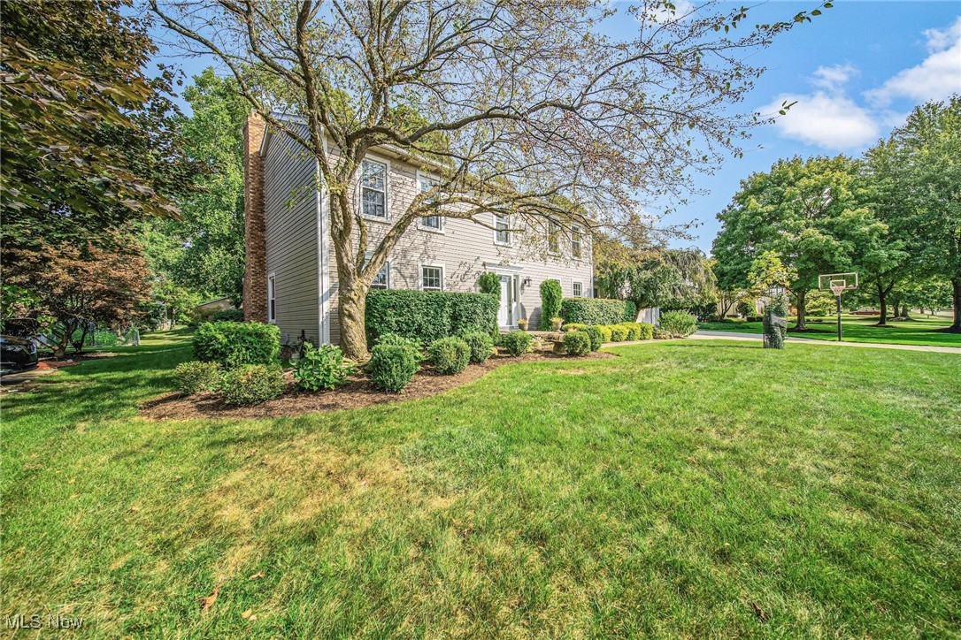 HIGHLAND HEIGHTS 5 bed 3 1/2 bath Colonial with back yard oasis! Over 4200 sq/ft of living space including lower level, this Highland Woods home has so much to offer. Large kitchen features maple soft-close cabinets, huge center island, granite countertops, recessed lighting, tile backsplash; all stainless steel appliances. Adjacent family room with wood burning fireplace, built in cabinets and recessed lighting is the perfect place to relax! French doors lead to private living room/den. There is a 1st floor bedroom, perfect for an office along with convenient updated travertine 1/2 bath and 1st floor renovated laundry with granite sink, cabinets, closet and washer & dryer. Attached oversized 2 car garage with pull down ladder attic storage. Upstairs you will discover the owners suite with vaulted ceiling, walk-in closet and 4-piece bath with feature skylight. There are 3 additional bedrooms and updated full bath with additional skylight. The lower level is exceptional with gorgeous new full bath, family room area with luxury vinyl flooring, gaming area, storage and additional full kitchen featuring an 8 seat bar, perfect for entertaining! The back yard is a true oasis with an oversized stamped concrete patio, outbuilding for storage and waterfall feature. Pre-listing home inspection from Signature available to buyer. Located near freeways, medical, shopping and more; what are you waiting for!? OPENHOUSE SUNDAY SEPTEMBER 15, 2024 from 12 noon-1:30 pm.