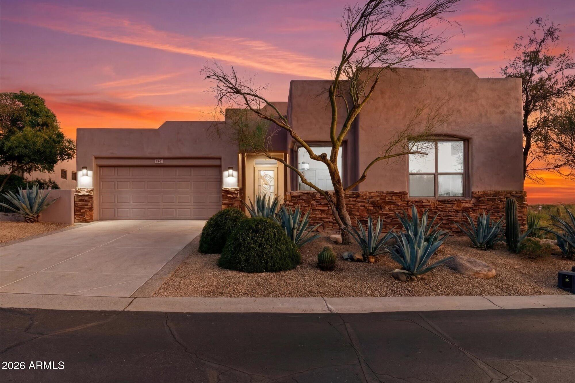 A rare combination of location, lifestyle, and views!  Perfectly positioned for an active, resort-style lifestyle, this beautifully maintained single-level home is  ideally located adjacent to the iconic 29-acre Fountain Park and lake. Enjoy effortless access to the world-famous fountain, scenic walking paths, dining, hiking trails, golf, art galleries, and boutique shopping right outside your door.
This thoughtfully designed 2-bedroom + spacious den residence offers a desirable split floor plan filled with natural light and seamless indoor-outdoor living. The kitchen is a standout, featuring brand-new, never-used appliances-ready for its next owner to enjoy. Step outside to a private patio backing to NAOS, where breathtaking, forever views create a serene and picturesque setting. Perched within the highly sought-after Ridge community in Fountain Hills, this exceptional residence offers more than a home-it delivers a lifestyle. Here, mornings begin with peaceful walks through beautifully maintained park spaces, where neighbors greet one another and the rhythm of daily life feels both active and connected. The Ridge is known for its welcoming, community-oriented atmosphere, where pride of ownership and genuine neighborly spirit create a rare sense of belonging.
Surrounded by the natural beauty of the Sonoran Desert, this property invites you to embrace an outdoor lifestyle-whether it's invigorating morning strolls, staying fit in the fresh air, or simply enjoying the serenity of open skies and scenic surroundings. Living here means redefining your everyday routine: less rush, more balance, and a deeper connection to both nature and community.
This is not just a place to live-it's where lifestyle, wellness, and community come together in one of Fountain Hills' most desirable settings.