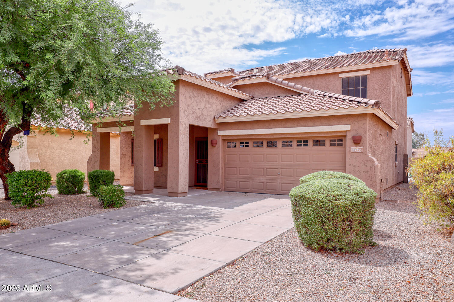 Welcome home to this beautifully maintained 4-bedroom, 2.5-bathroom home with a private pool, 2-car garage, and spacious floor plan, ideally located in one of Surprise's desirable communities. Move-in ready and meticulously cared for, this home offers the perfect blend of comfort, style, and functionality. Step inside to find durable tile flooring throughout the entryways, kitchen, and expansive great room. A welcoming front living room provides the perfect space for entertaining guests or relaxing with family. The well-appointed kitchen features abundant cabinetry and countertop space, black appliances, a center island, a pantry, and an open design that overlooks the great room--making it easy to stay connected while preparing meals or hosting gatherings. Conveniently located downstairs are a guest powder room and an interior laundry room. The spacious primary suite is a peaceful retreat, complete with picture windows overlooking the sparkling backyard pool, a large walk-in closet, dual sinks, and a private ensuite bath with a tub/shower combination. Upstairs, you'll find an oversized loft that offers endless possibilities as a media room, game room, home office, or additional living space. Three generously sized secondary bedrooms share a well-appointed hall bathroom, providing plenty of room for family or guests. Step outside to your own backyard oasis featuring a covered patio and refreshing private pool--perfect for enjoying Arizona's beautiful weather, entertaining friends, or simply unwinding after a long day. The oversized 2-car garage also provides additional storage space for tools, bikes, and outdoor equipment. Ideally situated near shopping, restaurants, parks, great schools, and convenient freeway access, this exceptional home offers everything you've been looking for.