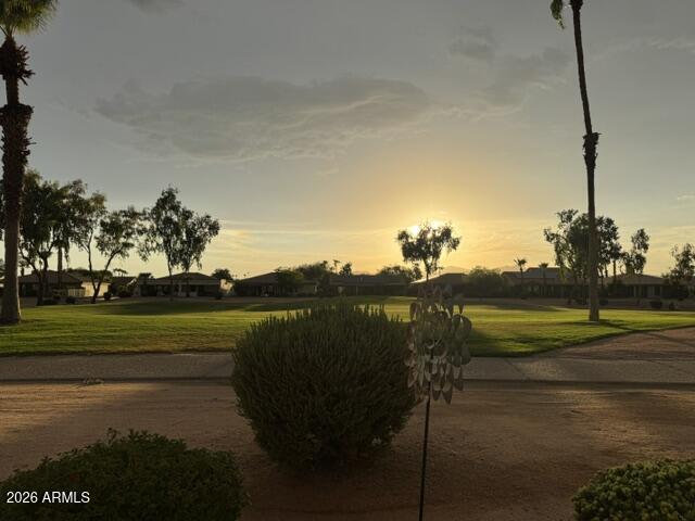 Buy a ''Lifestyle'' and enjoy all the amenities this award winning Active Adult-Golf community of PebbleCreek in Goodyear, AZ has to offer! Enjoy all while living in the ''favorite'' Treviso model home that is situated on TUSCANY FALLS#6E! Offers an open floor plan that creates an easy entertaining atmosphere blending kitchen, dining area and great room(with built-in custom entertainment center) while also providing easy access to the outdoor living area! Kitchen offers a plethora of cabinets, large island to congregate around, upper and lower cabinet lighting. roll-out shelves and a large walk-in pantry.   Spacious owners' suite with walk-in closet, separate tub and shower.
Guest  suite also offers its own bath and walk-in closet. Den that could easily accommodate over night guests with easy access to the 1/2 bath. 2 car (extended 4' )garage with epoxy flooring and built-in cabinets.
Separate (extended 4') golf cart garage. Furnace, air conditioner and water heater replaced 2021. Plantation shutters through-out home! GREAT VIEWS OF GOLF COURSE AND MOUNTAINS!!!
PebbleCreek offers 3 - 18 hole Golf Courses, 42 Pickleball courts, tennis courts, Fitness centers,   3 swimming pools, (indoor and out)restaurants, over 100 clubs and so much more!!  Come visit this beautiful home and community!!  You won't regret it!!