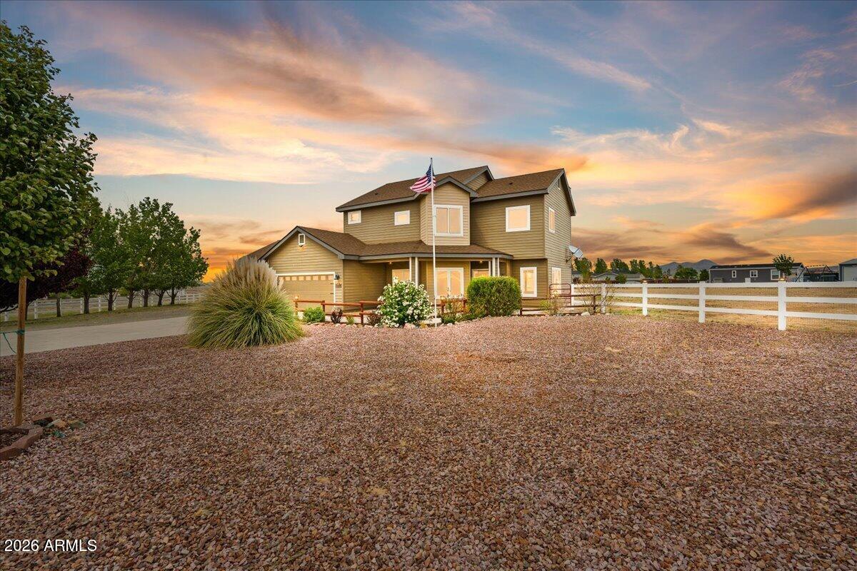 This remarkable Poquito Valley property offers an ideal setting for horse lovers and families.  There is ample space for horses, family, and recreational vehicles, including an attached three-car garage, a detached two-car garage, with RV pad, horse stalls, and a tack shed.  Both the exterior and interior were recently painted, and the upper deck is newly refinished with weather-resistant materials-perfect for enjoying spectacular sunsets!  Three fireplaces-two with heating inserts-create a cozy atmosphere indoors, while an outdoor firepit provides a great spot for family and friends to gather.  You will not be disappointed with the Year-Round Views! The property boasts breathtaking mountain views in every season, ofering a tranquil and scenic lifestyle in Poquito Valley.