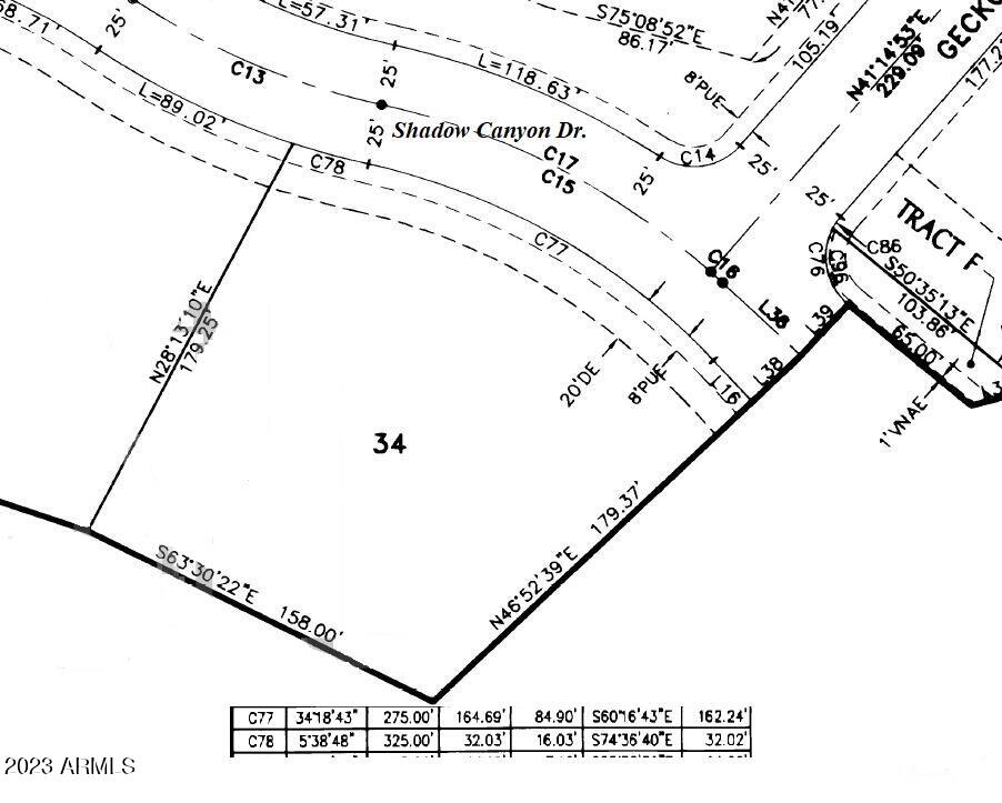 SHADOW CANYON lot 34 - Land