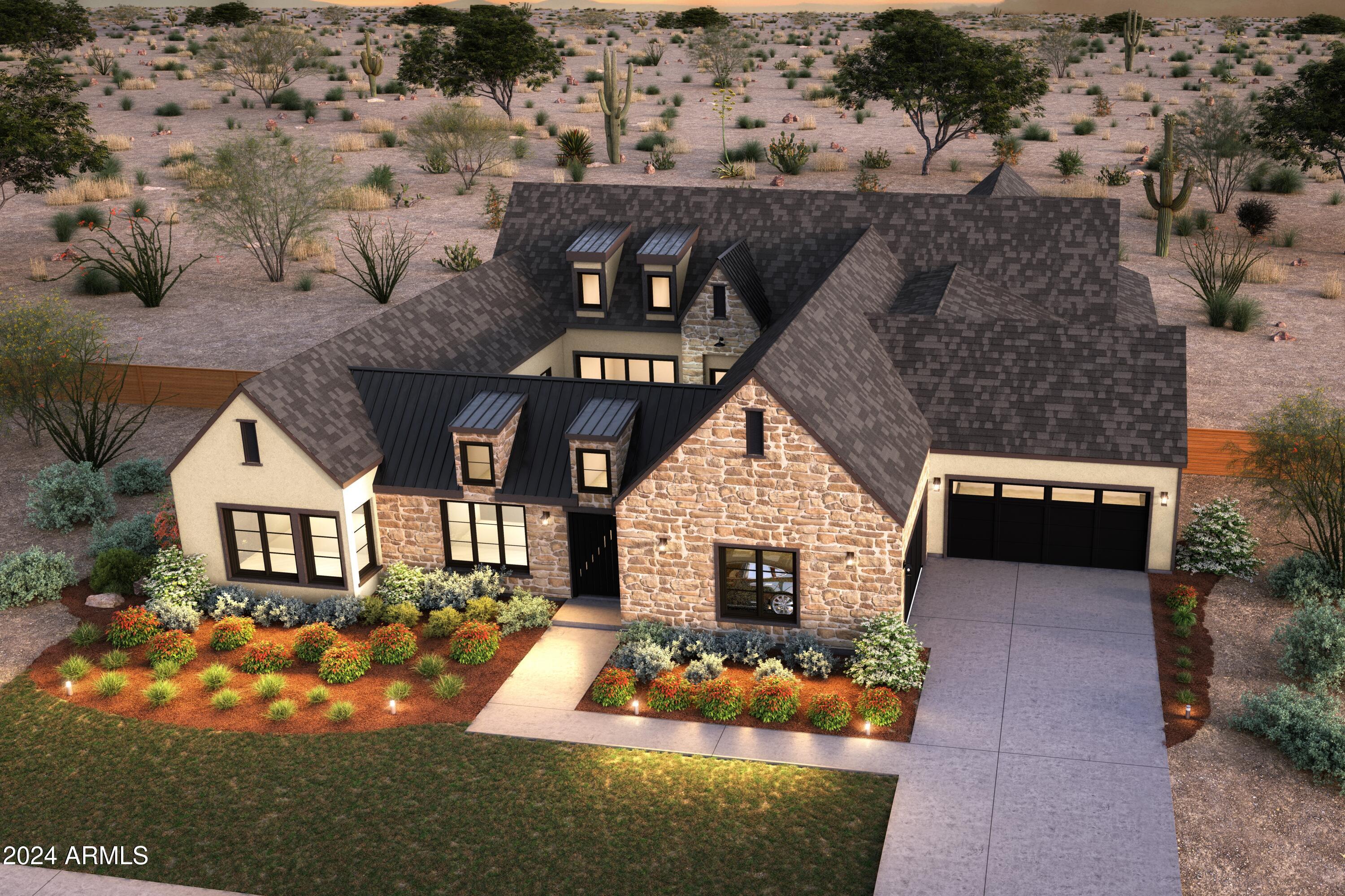 Move into this stunning NEW build by Thomas James Homes by the end of the year! Sitting in the highly desirable Scottsdale neighborhood, this beautiful 5 bedroom, 5.5 bathroom transitional style home is the definition of exceptional design. Wide plank wood flooring, decorative ceiling and wall treatments, including beams and wood paneling, impressive custom lighting, outstanding millwork, stone and tile accents, a gorgeous floor to ceiling fireplace, shaker cabinetry and a 4-car garage are just a sampling of the outstanding finishes going into the home. The large single story open concept floorplan is expertly crafted for modern living with a large interior courtyard leading to the home's entrance.