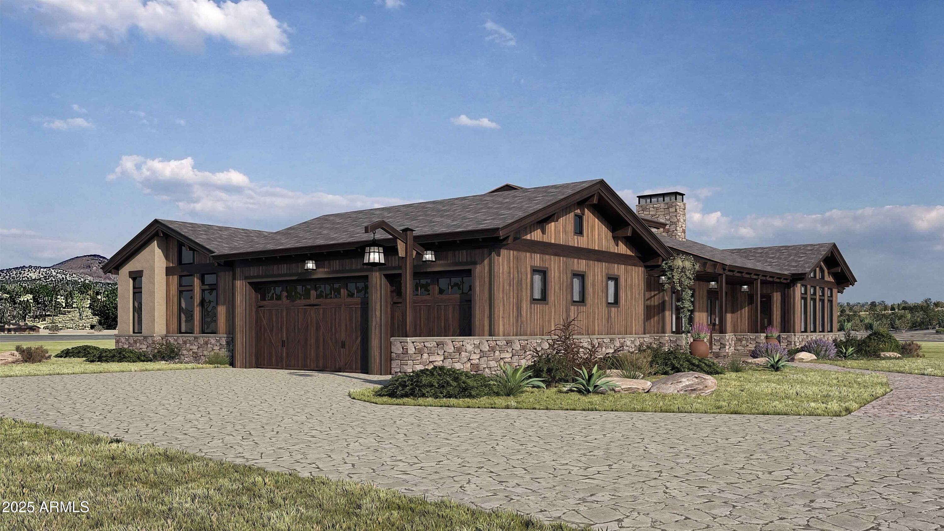 Various lots and floor plan options available! Discover the rare opportunity to build a brand-new custom home on a stunning 6-acre lot with unobstructed views of the San Francisco Peaks, just minutes from vibrant downtown Flagstaff. Nestled in an exclusive gated community, this modern yet warmly designed residence offers the perfect blend of luxury, comfort, and the serenity of northern Arizona living.

This expansive 2,891 SF floor plan features 3 bedrooms, 3.5 bathrooms, and a dedicated office. The design also includes a separate 2/1 casita, ideal for guests, multigenerational living, or a private studio retreat as well as an RV garage or Barn. Any combo of outbuildings available, including doing an RV garage and barn- no casita. We'll cater to your specific needs! Ask about turning your casita into a wellness center!

Whether envisioned as a year-round residence or the ultimate second-home getaway, this home delivers elevated design and exceptional livability.

The open-concept great room showcases vaulted ceilings, a dramatic large fireplace, and oversized windows capturing panoramic mountain views. The chef's kitchen offers custom cabinetry, quartz countertops, and premium finishes throughout, all customizable to reflect your personal style and preferences.

Price varies depending on lot and upgrades/additions chosen. All presales are fully customizable.

Ask about our Sun Valley, Modern, and Yellowstone floorplans and pick your favorite lot to build it on! Floorplans attached