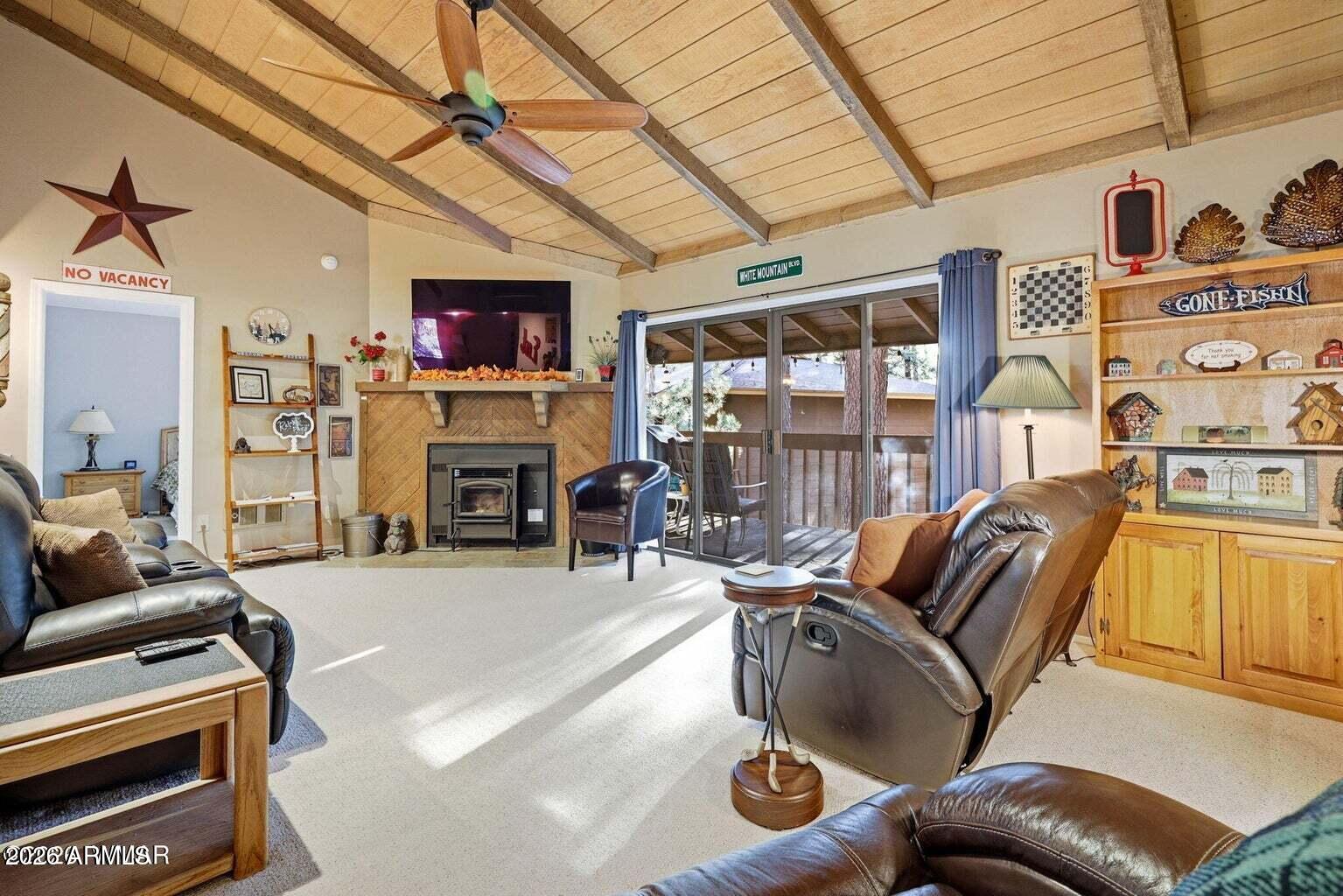 Welcome to 2582 Mustang Circle in the heart of Pinetop -- a beautifully maintained 3-bedroom, 2-bath upstairs condo offering vaulted ceilings and authentic mountain charm. The spacious open-concept living area features a cozy pellet stove, perfect for snowy winter evenings after a day at Sunrise Ski Resort. The vaulted ceilings create an airy feel, while the upstairs layout provides added privacy and peaceful treetop views. The kitchen flows seamlessly into the dining and living spaces, making it ideal for entertaining or hosting guests. This property has a proven short-term rental income history and is being sold fully furnished -- making it truly turnkey for investors or buyers looking for a hassle-free second home. Located just minutes from Sunrise Ski Resort, local lakes, hiking trails, golf, and all that the White Mountains have to offer, this condo delivers year-round recreation and strong income potential in one of Arizona's most desirable mountain communities.

Whether you're searching for a full-time residence, vacation getaway, or income-producing property, this one checks all the boxes.