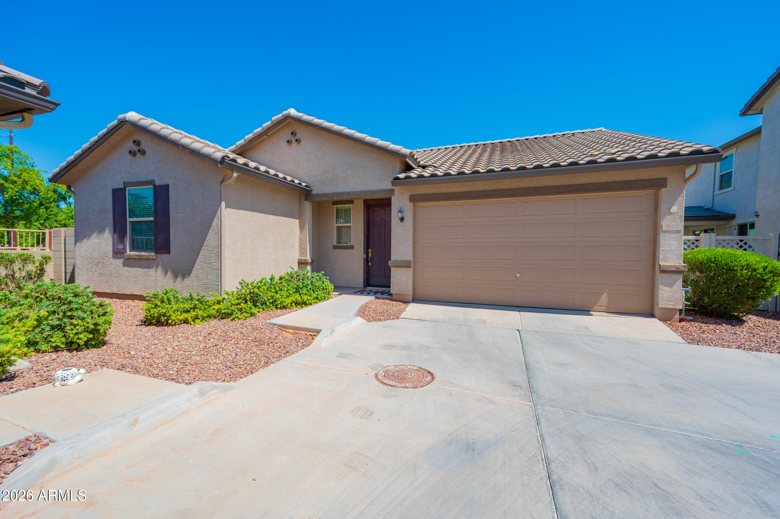 Location, location, location! Discover this move in ready single story home for sale in Gilbert's sought after Copper Ranch community. Built in 2017, this 3-bed, 2-bath home offers 1,550 sq. ft. with a desirable split floor plan, granite countertops, abundant cabinetry, new carpet in every bedroom, and walk in closets throughout. Enjoy a low maintenance, lock and leave lifestyle with community amenities including a pool, spa, soccer field, and scenic walking trails. Conveniently located near shopping, dining, and major freeways, this Gilbert home combines modern comfort, exceptional convenience, and an unbeatable location in one of the area's most desirable communities.