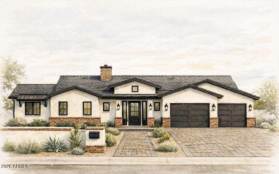 A rare opportunity is taking shape in the highly sought-after Arcadia Osborn neighborhood. Estimated for completion in 2026, this new construction residence offers the chance to own a thoughtfully designed, custom-caliber home in one of Arcadia's most desirable pockets. Set on an expansive 11,439-square-foot lot, the property is designed to deliver both generous living space and privacy--an increasingly rare find in this prime location. The home will span approximately 4,100 square feet and feature four bedrooms, a dedicated office or den, and four-and-a-half bathrooms. The floor plan emphasizes functionality and flow, with open-concept living areas, spacious rooms, and a layout ideal for both entertaining and everyday living.
At the center of the home, an expansive great room connects seamlessly to a chef's kitchen complete with an oversized island, high-end appliances, and designer finishes. Large windows and sliding glass doors enhance the indoor-outdoor connection, filling the home with natural light and opening to the backyard for effortless Arizona living. Offered during the early stages of construction, buyers will have the opportunity to personalize select finishes, including cabinetry, countertops, flooring, and paint--creating a home tailored to their vision. Ideally located near the Crosscut Canal Greenbelt and just minutes from Arcadia's top dining, shopping, golf, and Sky Harbor Airport, this residence combines quality construction, flexibility, and a premier location