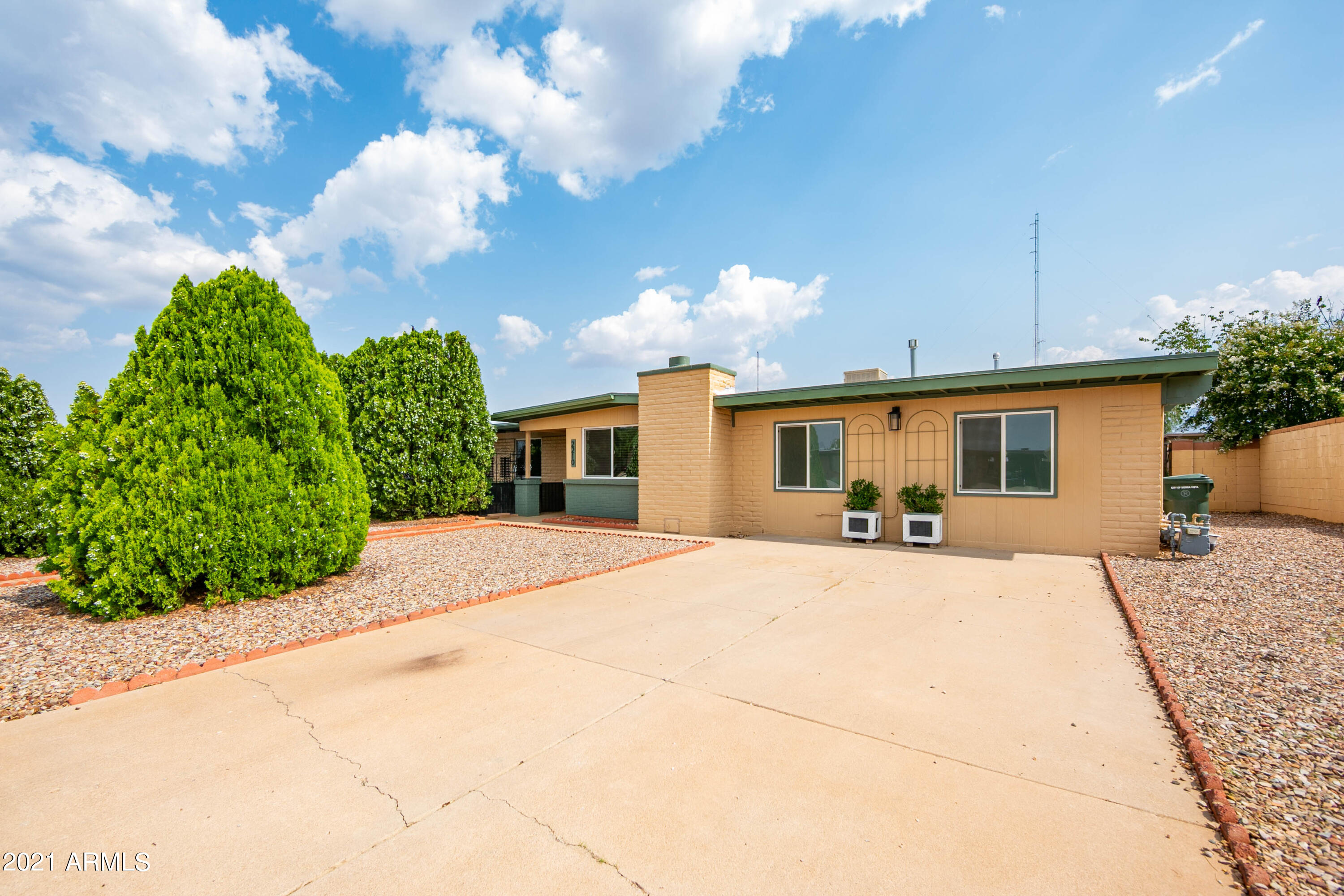 Large completely remodeled 5 bedrooms fill this beautiful brick home. Split floor plan making this property perfect for YOU. Family room in front of the house, Bonus area in the back can be used as another room, great room, game room, man cave, hobby room - the possibilities are endless. Open kitchen to over sized eat in dining room. Located in the heart of Sierra Vista- close to all shopping, restaurants and Fort Huachuca. Storage shed out back is large enough for all your storage needs. You will not be disappointed come see for yourself.