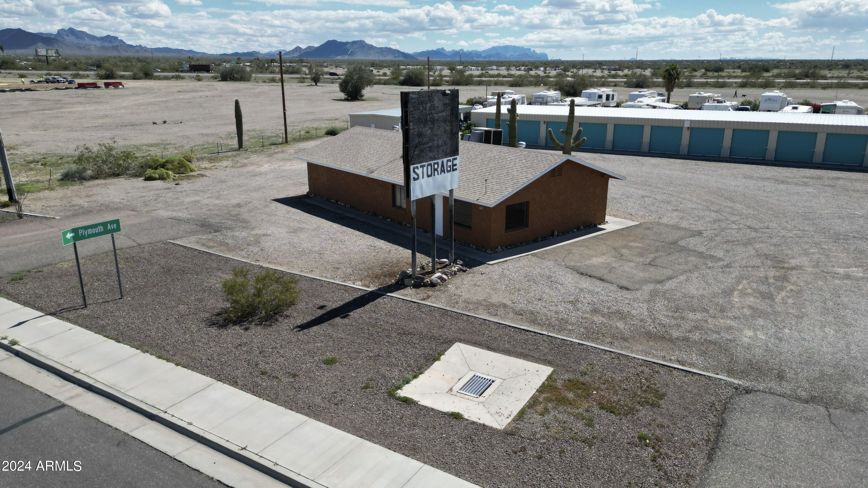 Located off Main Street in Quartzsite, Arizona--next to Pattie's RV Park and across from Family Dollar--this property offers strong visibility and convenient access. The site includes a total of 58 self-storage units, consisting of twenty-six 11x20 units, sixteen 5x5 units, eight 10x10 units, and eight 5x10 units. In addition to the storage component, there is a versatile commercial space that has been leased at $1,800 per month.