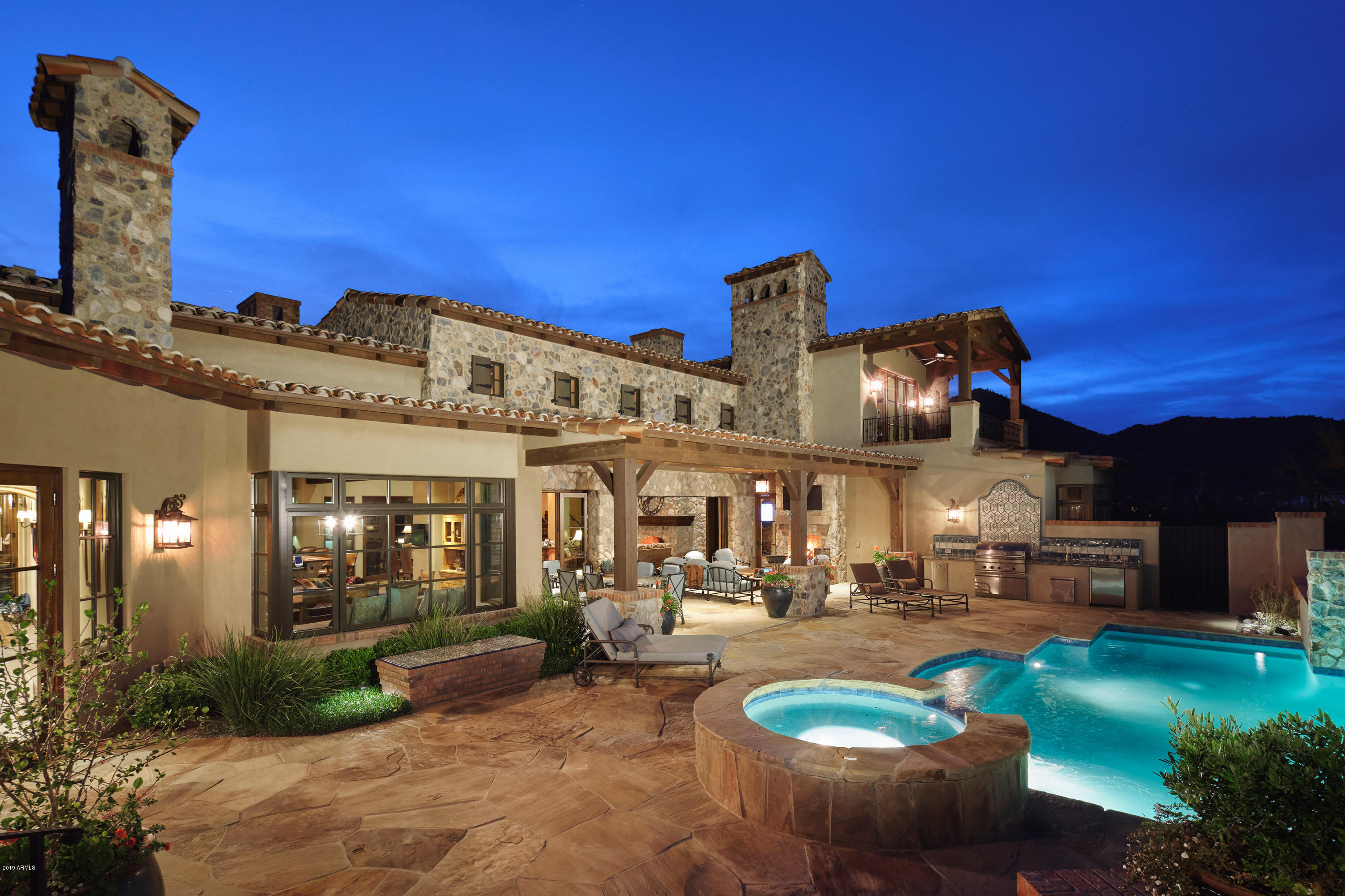 To find a Silverleaf Upper Canyon home on nearly 3 acres under $5M is difficult. This exquisite Ranch Hacienda home not only fits the bill but is quite perfect. The 6,705 SF home, with 6 ensuite bedrooms plus office is primarily single story with only one guest suite on the 2nd level. The two-bedroom casita provides the ultimate for family or friends. The great room floor plan is spacious, well thought out and provides privacy to all bedrooms. The home, both inside and out, is finished to perfection with wood, stone, and tile used throughout to create intimate, warm and inviting spaces. The surrounding mountain views are captivating and provide the perfect backdrop for the resort feel of the outdoor spaces. This is a true Arizona home at its finest and must be seen to be appreciate