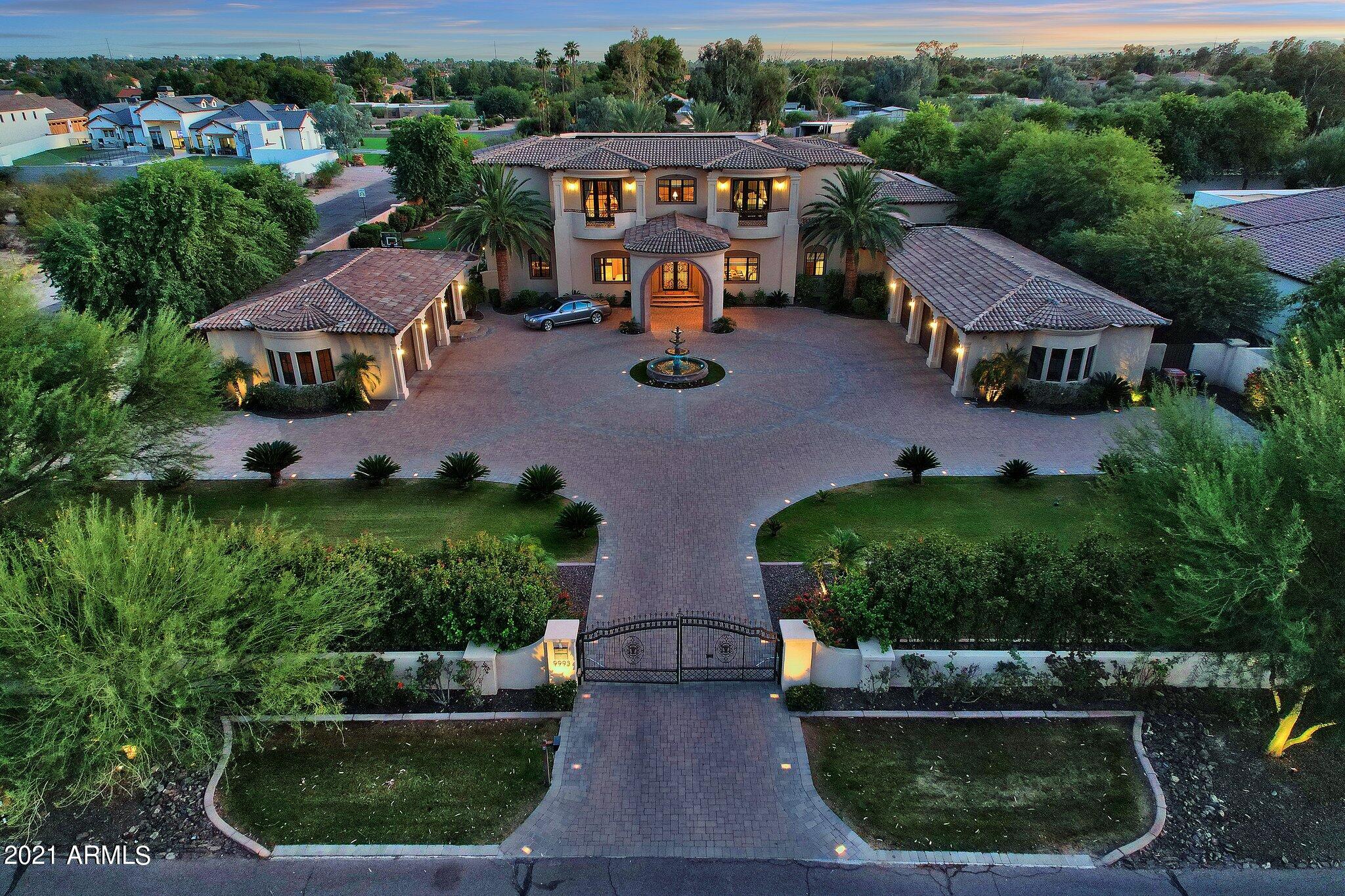 COMING SOON! Looking for a WOW? This is your home!! Majestic Mediterranean Estate built in 2012 in the heart of Cactus Corridor. This  custom estate is enclosed in an electronic-gated compound with pavered circular drive, fountain and porte-cochere surrounded by almost an acre of lush landscaping and EXTRAORDINARY mountain views will not disappoint . Professional pictures coming soon! Don't wait, this is your chance to own this luxury estate in the heart of Scottsdale!