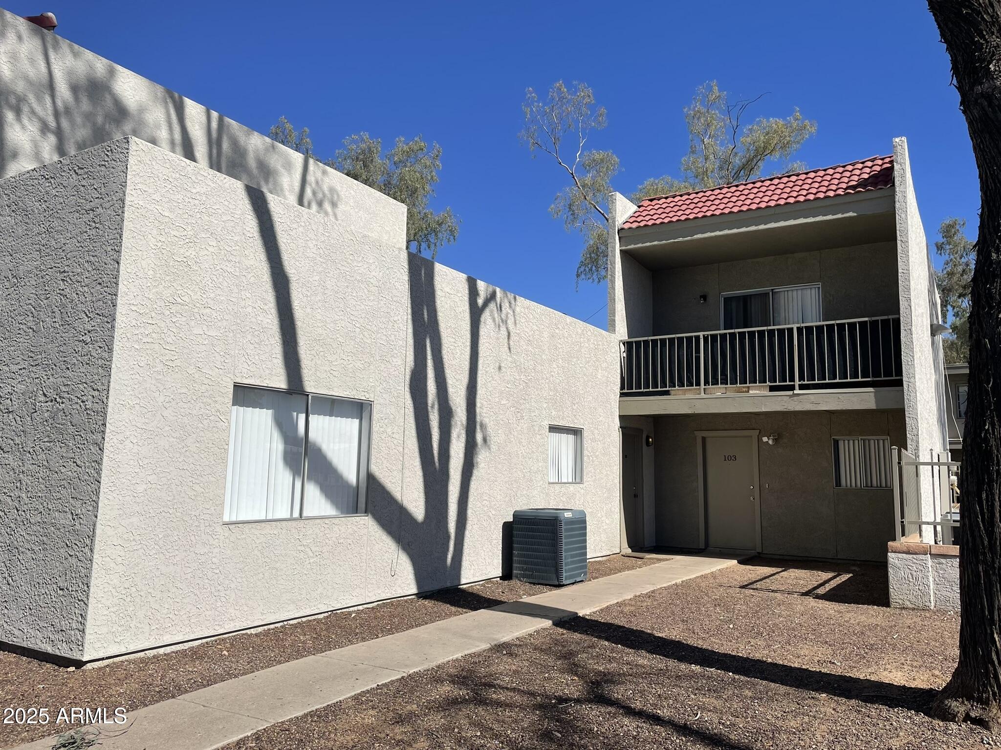 Fourplex FOR SALE in the heart of North Phoenix just minutes from the Desert Ridge Marketplace, SR 51, local schools and parks, shopping, and many other attractions. This deal perfect for an occupant! VA ASSUMABLE loan, see remarks. The unit mix is: one 1bed/1bath unit, one 2bed/2bath unit, one 2bed/1.5 bath TH style unit, & one 3bed/3bath unit. All units have generous square footage along w/ W/D hookups. Each unit has outdoor space w/ either a ground level patio or a balcony.  Monthly HOA dues INCLUDE: common area maintenance, landscaping, community pool, parking enforcement, & gated access w/ fob entry. 3 of 4 units occupied w/ good paying tenants, all MTM. DO NOT Disturb Tenants. Drive By ONLY. See documents tab, rents in attachment & listed in MLS are actual. Indiv. metered for water.
