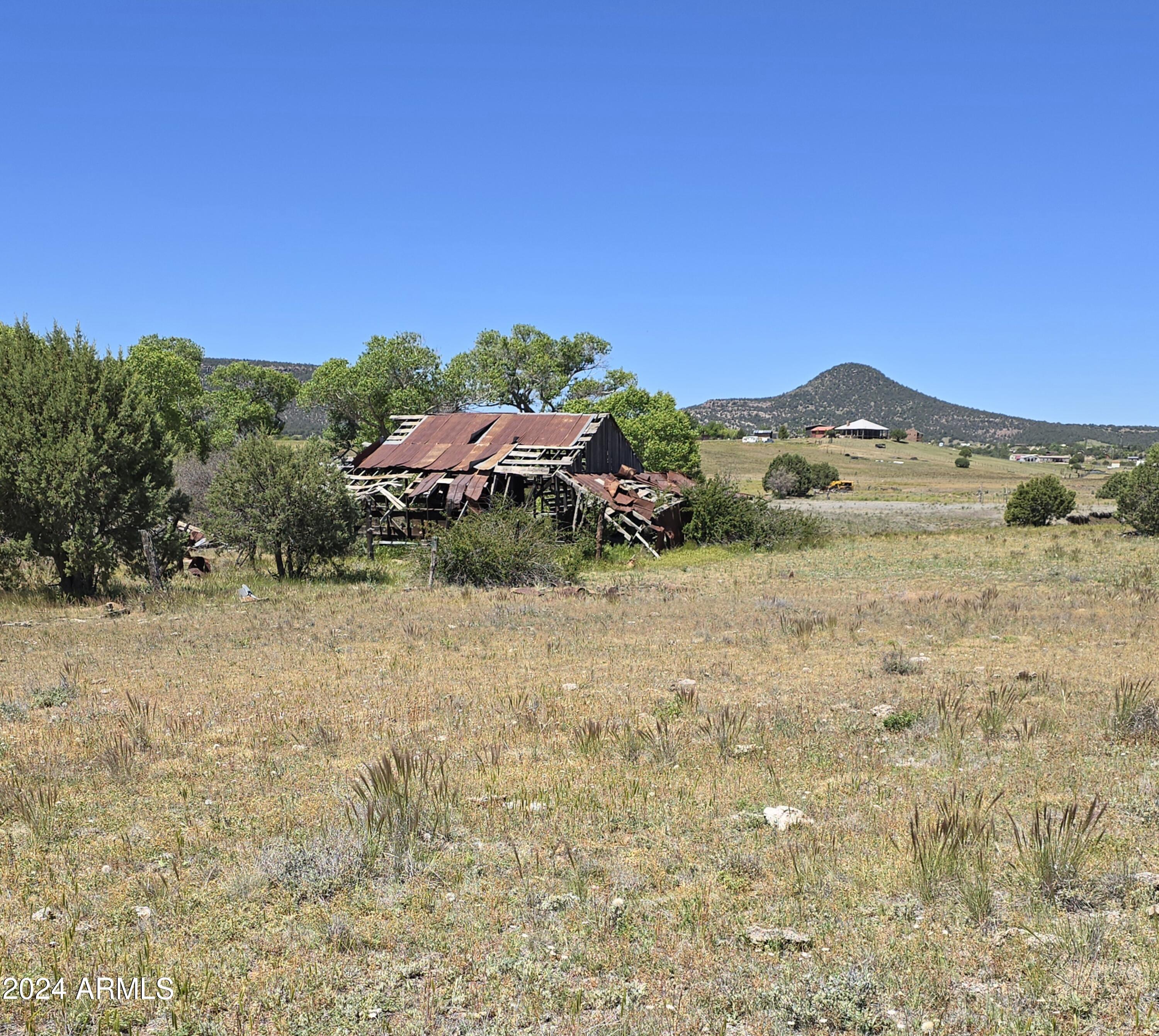 LEVEL to GENTLY SLOPING 14 +/- Acres - Survey completed at sellers' expense in August 2024. No restrictions of any kind! AWESOME OPPORTUNITY for your business!! HISTORIC BARN ON SITE. Acreage not impacted by a wash. APS electric service along east edge of parcel. Fiber optic Internet cable buried along road edge. Animals of all kinds allowed. Buyer can further divide the acreage. 2 sellers hold AZ real estate licenses. Seller Financing Terms: 30% down payment, 8.5% interest; monthly principal & interest payments; all due in 3 years; no pre-payment penalty.