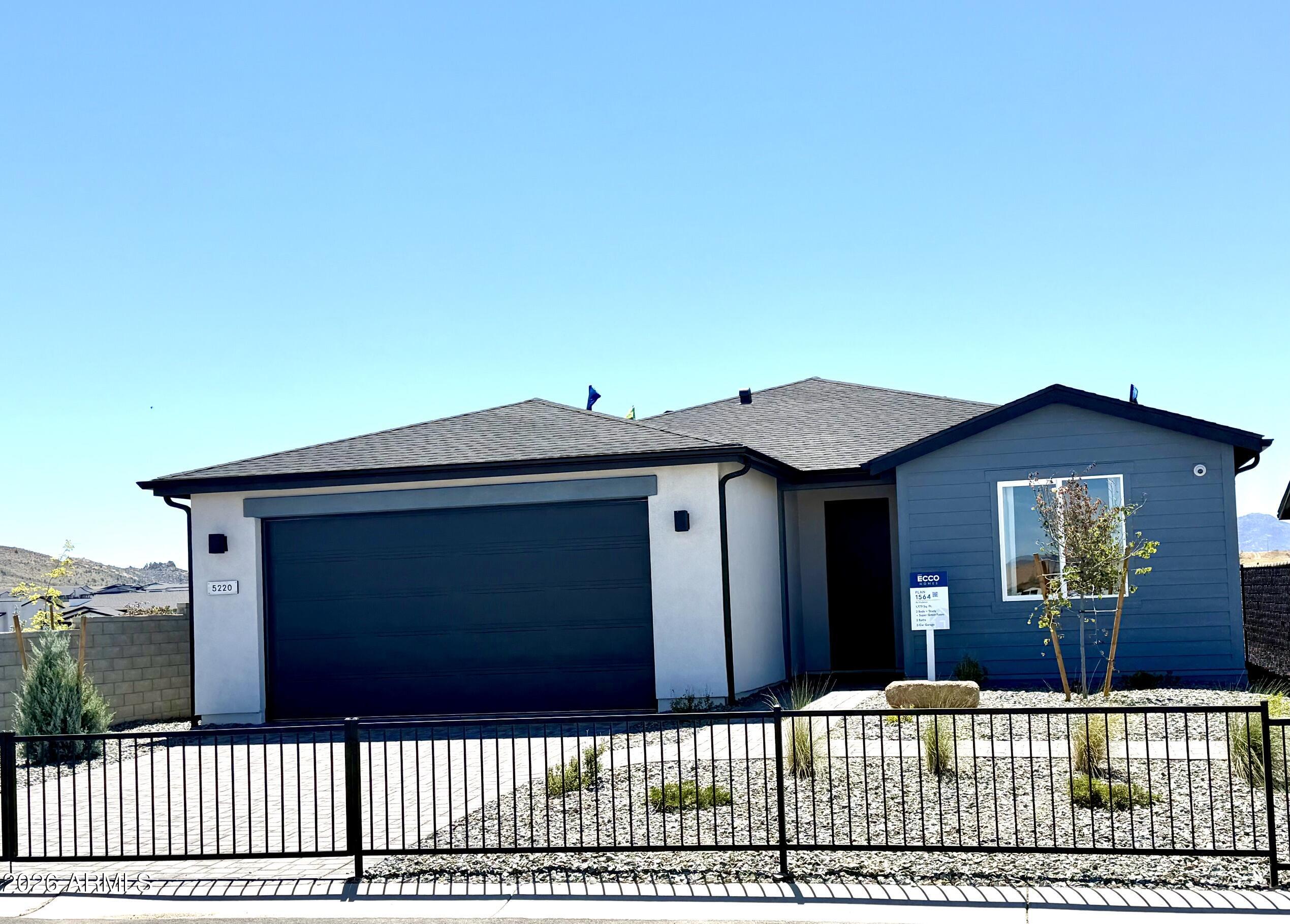 Highly upgraded model home perfect for investor as builder would like to lease back for min 2 years.  Situated on a prime corner lot with views of Glassford Hill and Bradshaw Mountain, this popular and spacious ranch style home features 2 bedrooms plus study (could be optional 3rd bedroom), expanded dream kitchen with upgraded appliances, granite countertops with tile backsplash, large center island, and huge walk-in pantry. The expansive open living area features a beautiful fireplace and upgraded wood look tile flooring with access to the backyard for effortless indoor/outdoor entertaining. The primary suite is thoughtfully separated for maximum tranquility featuring it's own retreat like feel. Excellent location in the highly sought-after Jasper 7 master-planned community!