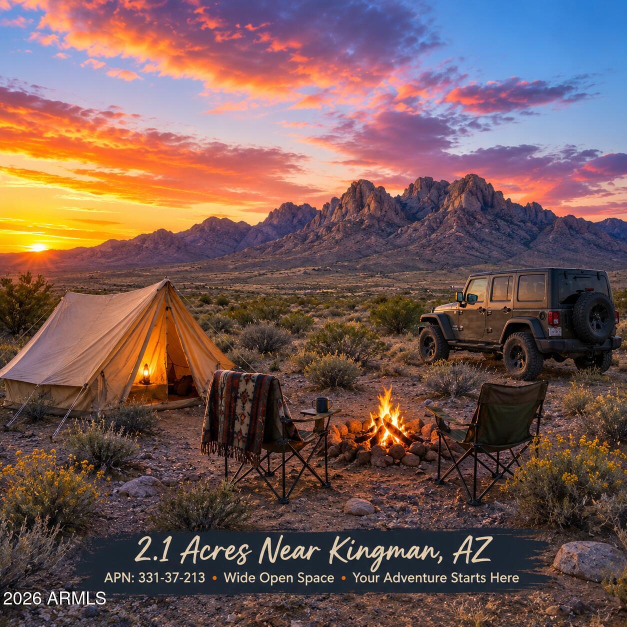 Looking for room to grow in one of Kingman's expanding areas? This 2.1-acre parcel (APN 331-37-213) offers an excellent opportunity just west of Historic Route 66 and north of Kingman. Enjoy level terrain, easy access, nearby electric service along Calle Del Norte, and proximity to Fire Station 33, Kingman Airport.  The surrounding area continues to see new development as buyers seek affordable land with space, freedom, and future potential. Whether you're planning a custom home, manufactured home, weekend retreat, or long-term investment, this property deserves a closer look. Open to win/win creative financing solutions. Lets work together to get YOU some land!! This land went through a rigorous due diligence before it was purchased. Buy with confidence! Please view the fresh photos!
