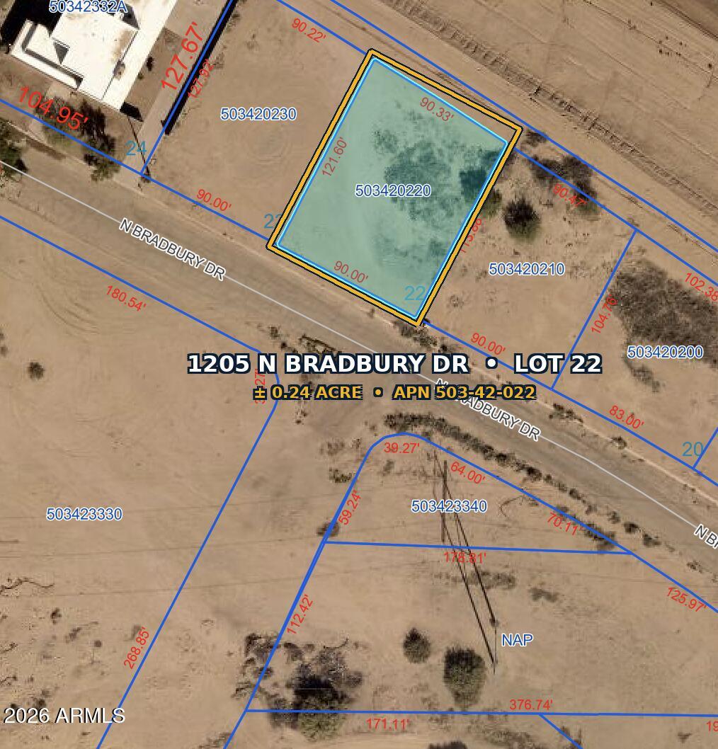 Golf resort living without the golf resort price tag. This buildable lot sits on N Bradbury Dr directly behind the historic Francisco Grande Golf Resort. Established street with existing custom homes nearby, including a 4,000+ sq ft residence just up the road, so your investment is surrounded by real neighborhood, not empty desert. Whether you're building a personal residence, a golf getaway, or a future vacation rental near the resort, lots this close to Francisco Grande don't come around often. Seller may consider terms.  Buyer to verify utilities, zoning, and all material facts.