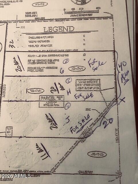 This listing is for 3 parcels 
103-17-007G and 103-17-007J and 103-17-007H
each parcel is 20 Acres. Total of 60 acres
each lot is surveyed
