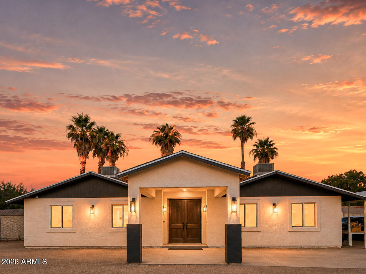This fantastic single-level home awaits you on a 2-acre lot with horse privileges! Completely remodeled and full of upgrades, this home offers abundant natural light from vaulted ceilings, skylights, and large windows, creating a warm and welcoming atmosphere ideal for gatherings and relaxing evenings. Wood-look flooring flows throughout, complemented by a modern, neutral color palette. The impeccable kitchen features shaker-style cabinets with crown molding, elegant quartz countertops, pendant lighting, stainless steel appliances, and a spacious island perfect for casual dining and entertaining. The primary retreat promises a good night's rest, complete with a walk-in closet for easy organization and a bathroom for added privacy. This remarkable property offers space, convenience, and comfort, providing plenty of room for future additions, animals, storage, parking, and anything you can imagine! Welcome home!