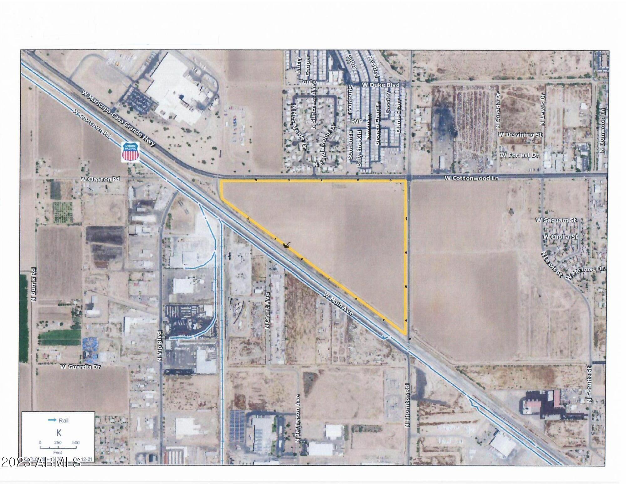 3 parcels (503-46-001A, 002A & 003A) in rapidly growing area of Casa Grande.  Included in the Arizona Commerce Authority Opportunity Zone, part of San Carlos Irrigation District.  Electricity, Water, Sewer and Gas available.  Parcels side to Maricopa-Casa Grande Hwy (Cottonwood Lane), great access.