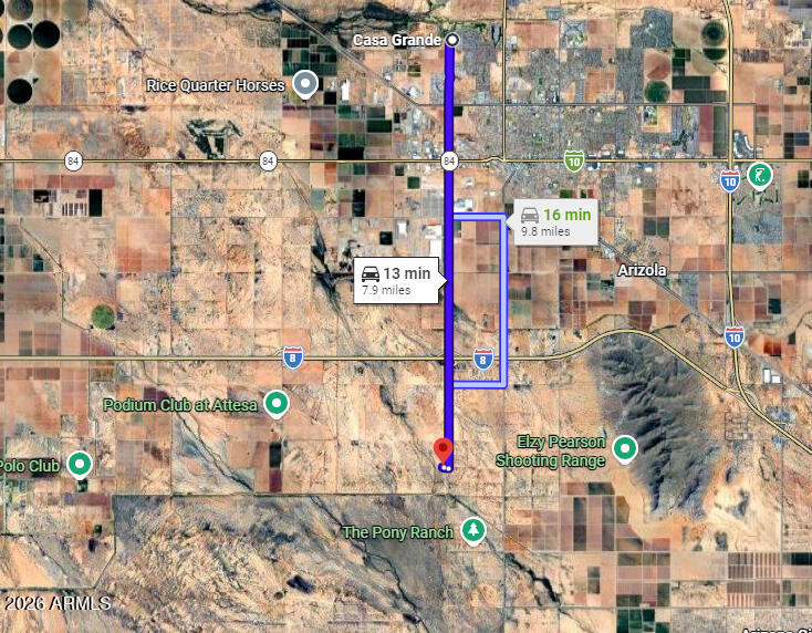 Just a 13min drive north to growing Casa Grande and so many possibilities! NO HOA and plenty of room. Live off the grid! Great Investment opportunity, possibly subdivide and resell lots, all sorts of options on this nice level 5 acre rectangular lot. Easy I-8 access and very close to the city of Casa Grande. Busy growth area with many upcoming developments. Beautiful area, views and so much potential. Buyer to due their own due diligence and responsible for verifying anything the Buyer may deem as material.