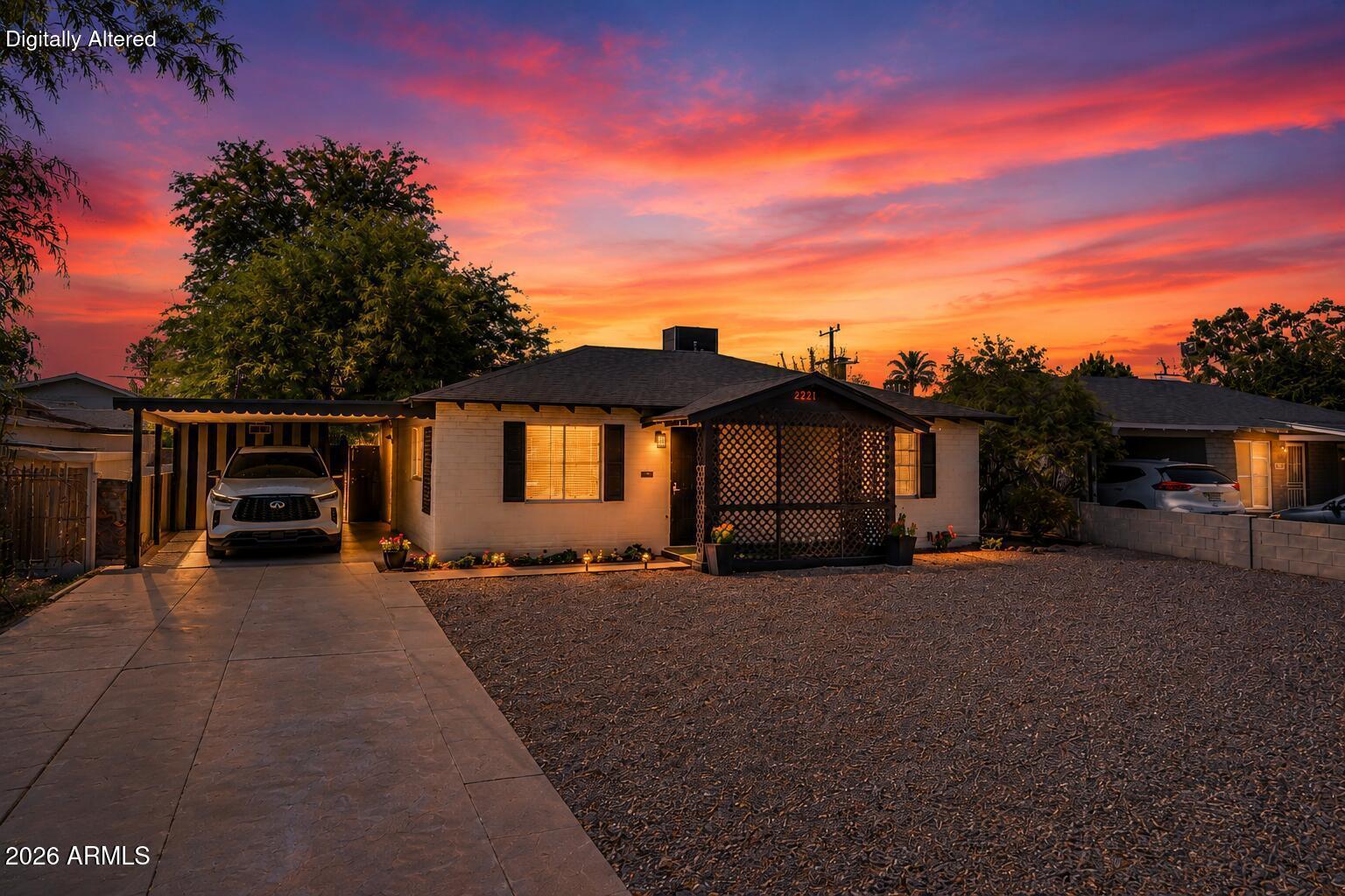 Historic charm meets central Phoenix convenience in this recently updated 2-bedroom, 1-bathroom Westwood Estates bungalow. Offering 936 sq ft of inviting living space, the home features fresh interior paint, warm natural light, stylish living and dining areas, a versatile second bedroom that's equally suited as a guest room, home office, or creative studio, and a functional kitchen with ample cabinetry, tile flooring, and mosaic backsplash. Set on a spacious, low-maintenance lot, the property offers room to entertain, garden, expand, or explore the potential for a guest house or ADU for additional income or multi-generational living. An RV gate, RV parking, and no HOA provide added flexibility for vehicles, trailers, recreational toys, or future projects. Ideally located near Downtown Phoenix, the Grand Avenue Arts District, Melrose Vintage District, St. Joseph's Hospital, GCU, and I-17, this home delivers character, convenience, flexibility, and future upside in an established central neighborhood.