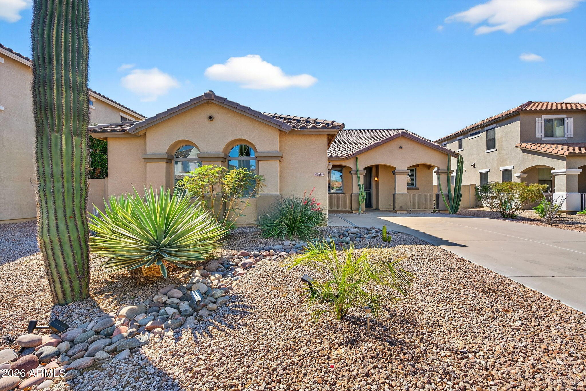 ***GORGEOUS...MOVE-IN READY...SINGLE STORY...3 BEDROOM....PLUS DEN...2 BATH HOME in QUEEN CREEK!!!*** Extra Privacy w/ NO BACKYARD NEIGHBORS in the highly sought-after Langley Gateway Estates neighborhood., This STUNNING Home is LOADED with UPGRADES like GRANITE COUNTER TOPS, STAINLESSS STEEL APPLIANCES, TILE FLOORING UPDATED FANS & FIXTURES & More! Step outside to a Fully landscaped lot features COVERED PATIO &  SYNTHETIC TURF for low maintenance and utility bills.  Finishing touches include a WELCOMING FRONT PORCH SITTING AREA & TWO CAR GARAGE w/ PLENTY OF STORAGE!! Located minutes away from Central Queen Creek, plenty of of shopping, restaurants, schools and easy freeway access nearby!!  This is one of the FASTEST GROWING AREAS IN THE VALLEY!