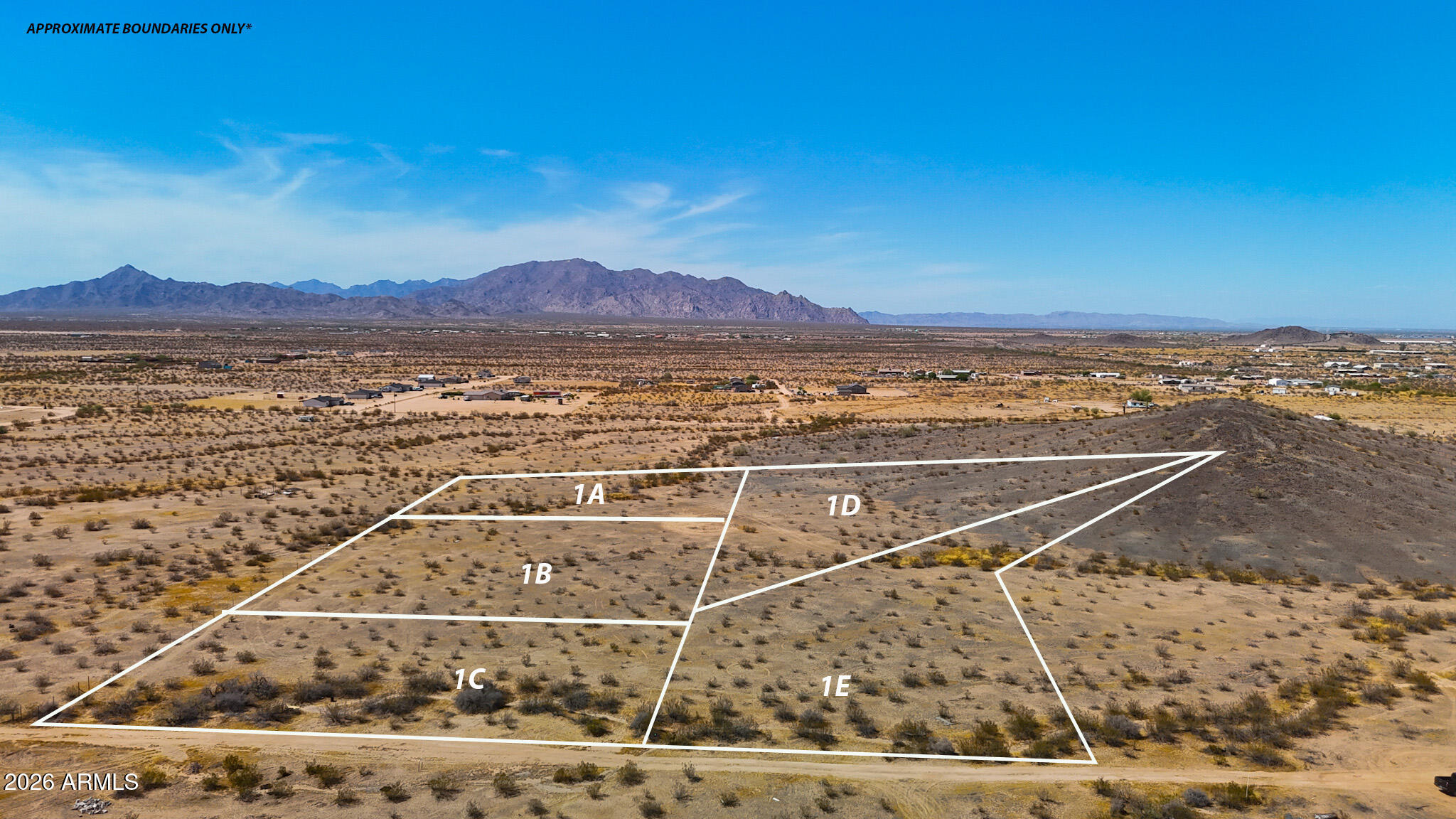 1.5 acres in Maricopa. Beautiful views of the nearby Palo Verde mountains along with the Estrella Mountain range to the north. Easy access off of Hidden Valley Rd. . No HOA but property is subject to CC&R's. Only 10-15 minutes from town, giving the feel of peaceful- rural living, while only being a short drive away from tons of amenities & activities. SELLER FINANCING AVAILABLE.